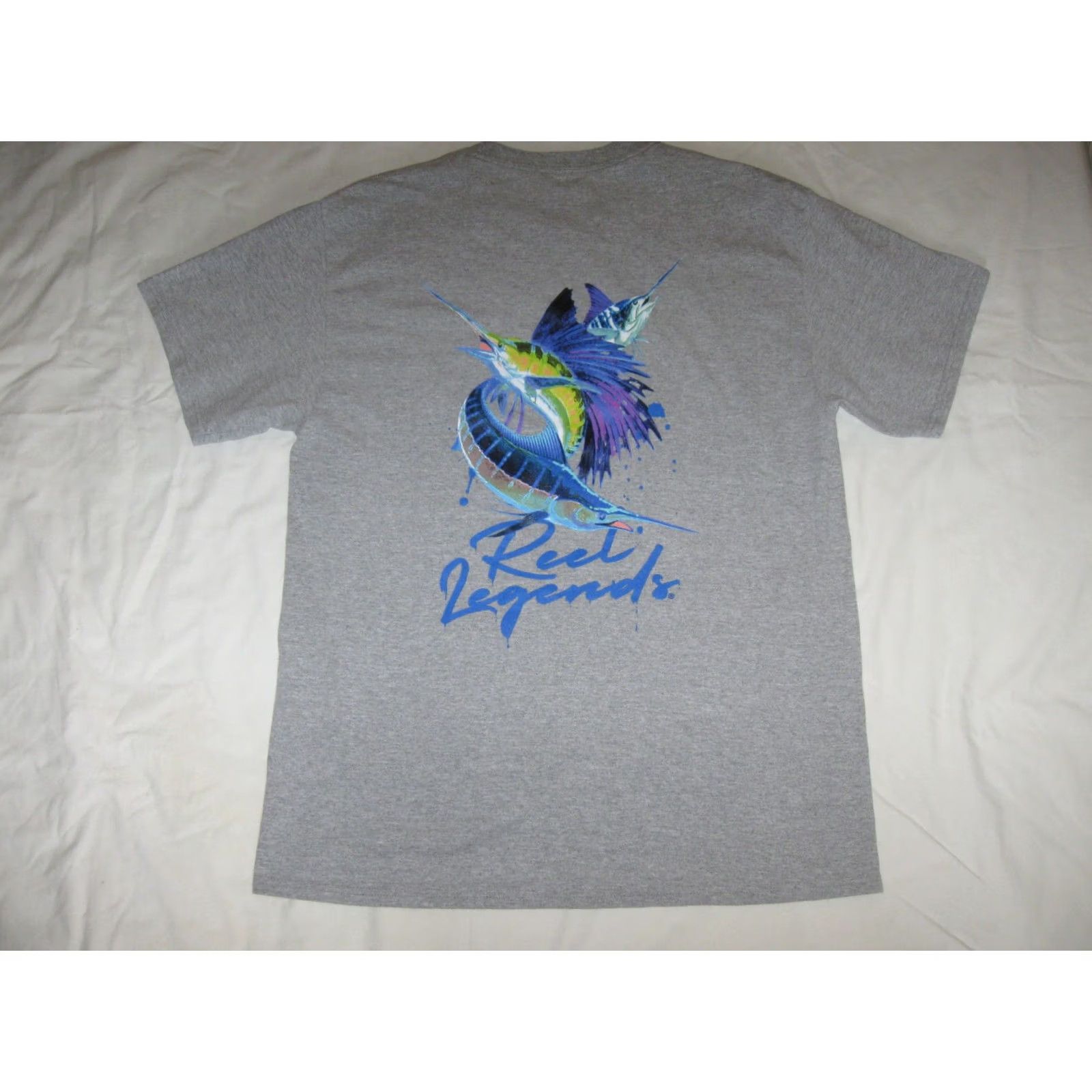 Vintage Reel Legends Shirt Mens L Gray Fishing Sailfish Marlin Men Florida Gamefish Size US L / EU 52-54 / 3 - 2 Thumbnail