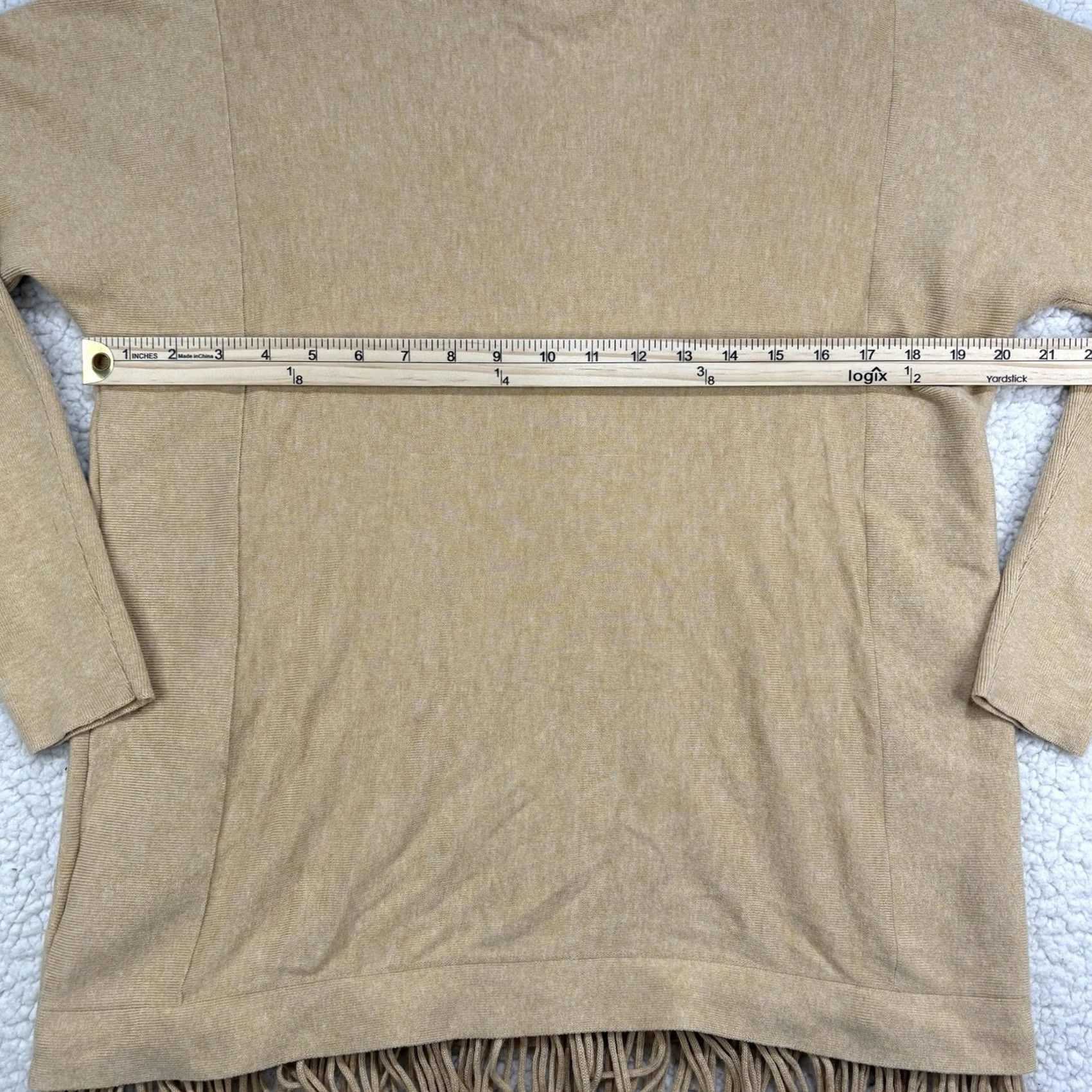 Lilly Pulitzer Lilly Pulitzer Womens Medium Sweater Camel Tan Fringe Hem Knit Glenda Ramona Size M / US 6-8 / IT 42-44 - 7 Thumbnail