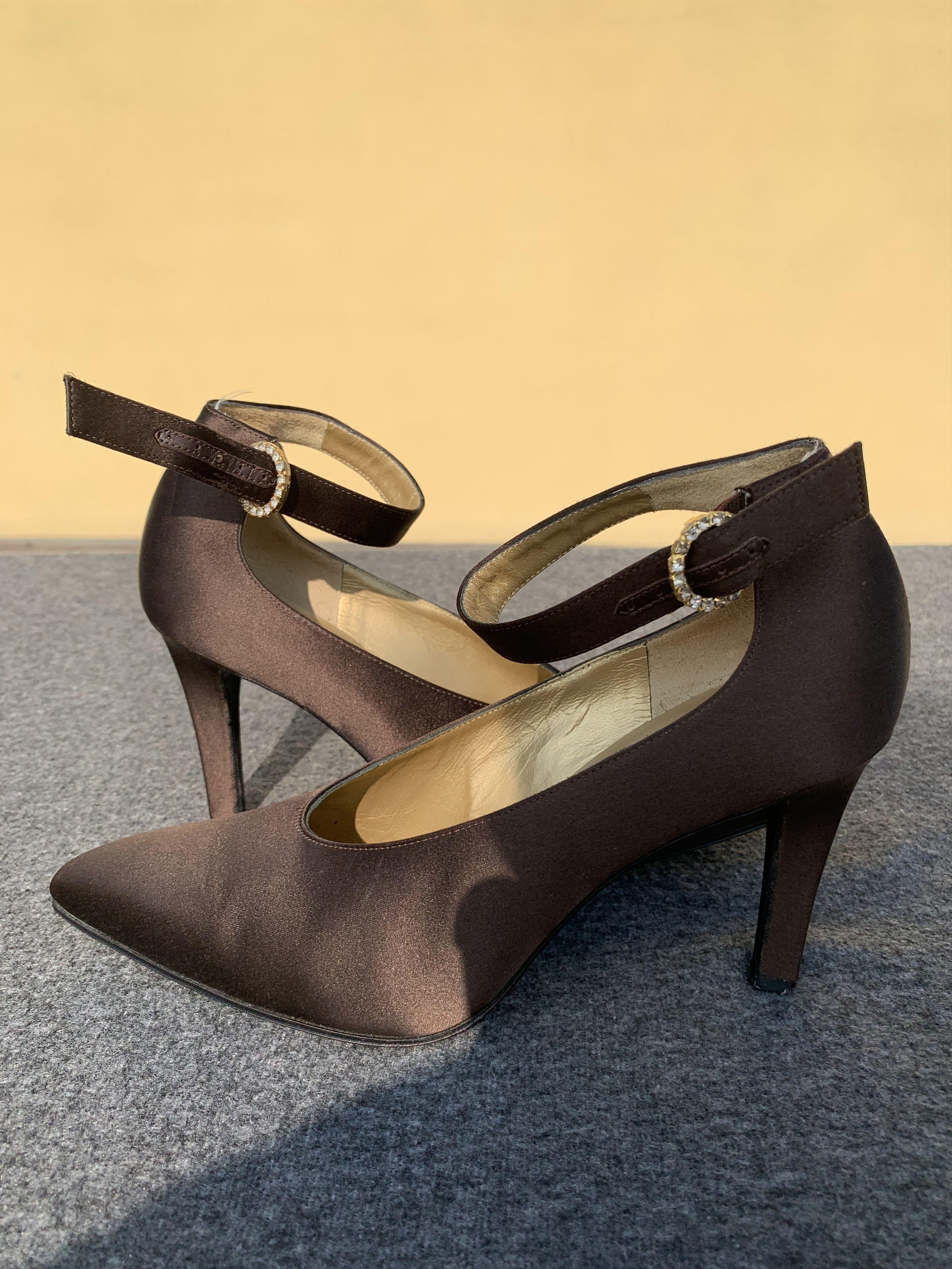Yves Saint Laurent Yves Saint Laurent Brown Satin Pumps – Size 37.5 Size US 6 / IT 36 - 1 Thumbnail