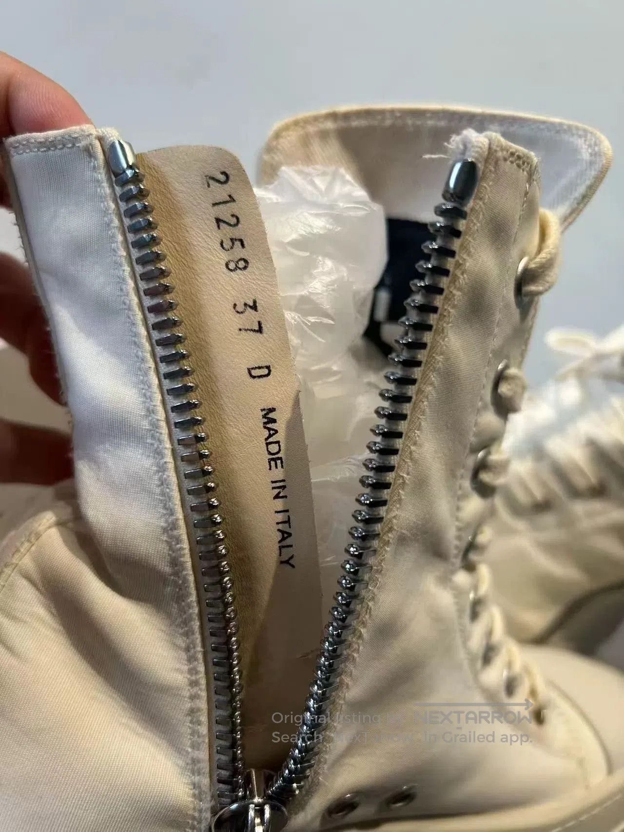 Rick Owens Rick Owens White High-Top Sneakers. Size US 6 / EU 39 - 5 Thumbnail