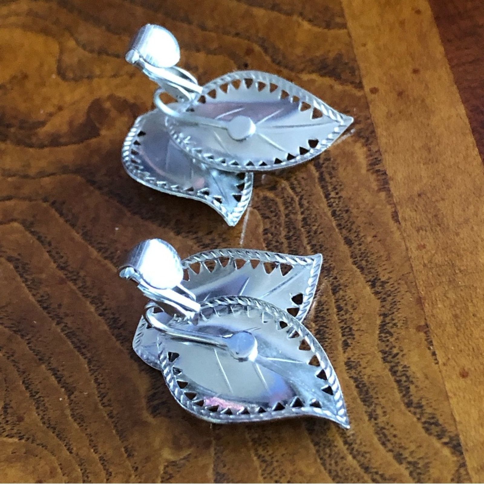Vintage Vintage 80s silver leaves filigree clip on earrings Size ONE SIZE - 4 Thumbnail