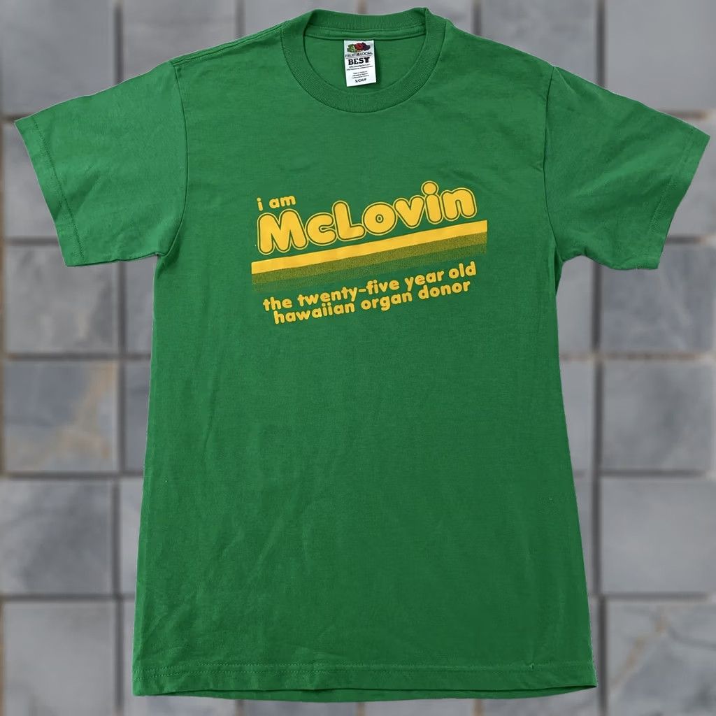 Fruit Of The Loom VINTAGE McLovin Superbad Movie T-Shirt XS Men Green Crew Neck Graphic Print Short Sleeve Lions? Size US XS / EU 42 / 0 - 1 Thumbnail