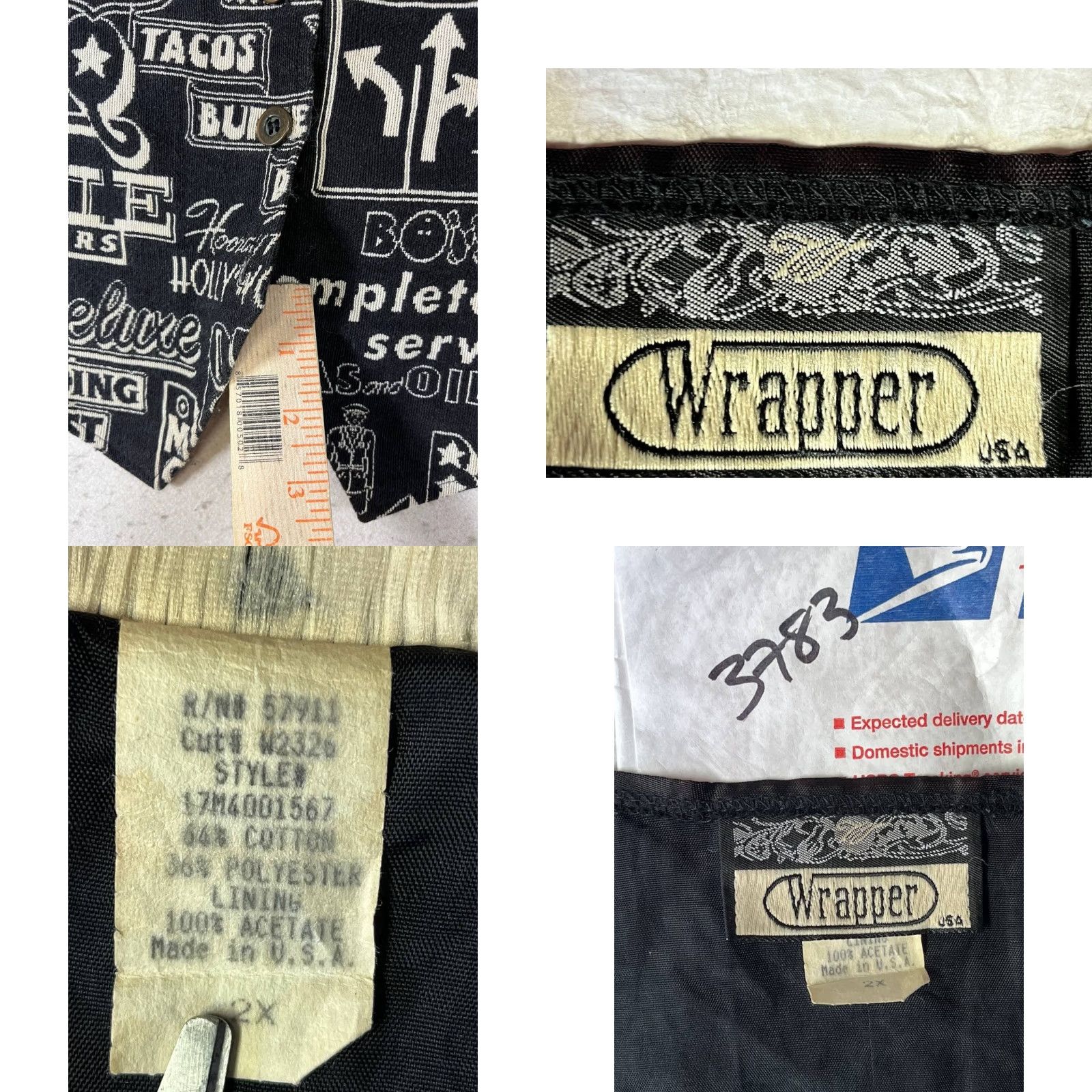 Vintage Vtg Wrapper Vest Route 66 Black Tan 2XL USA Men Vest Button Missing Pic Made In USA Size US XXL / EU 58 / 5 - 8 Thumbnail
