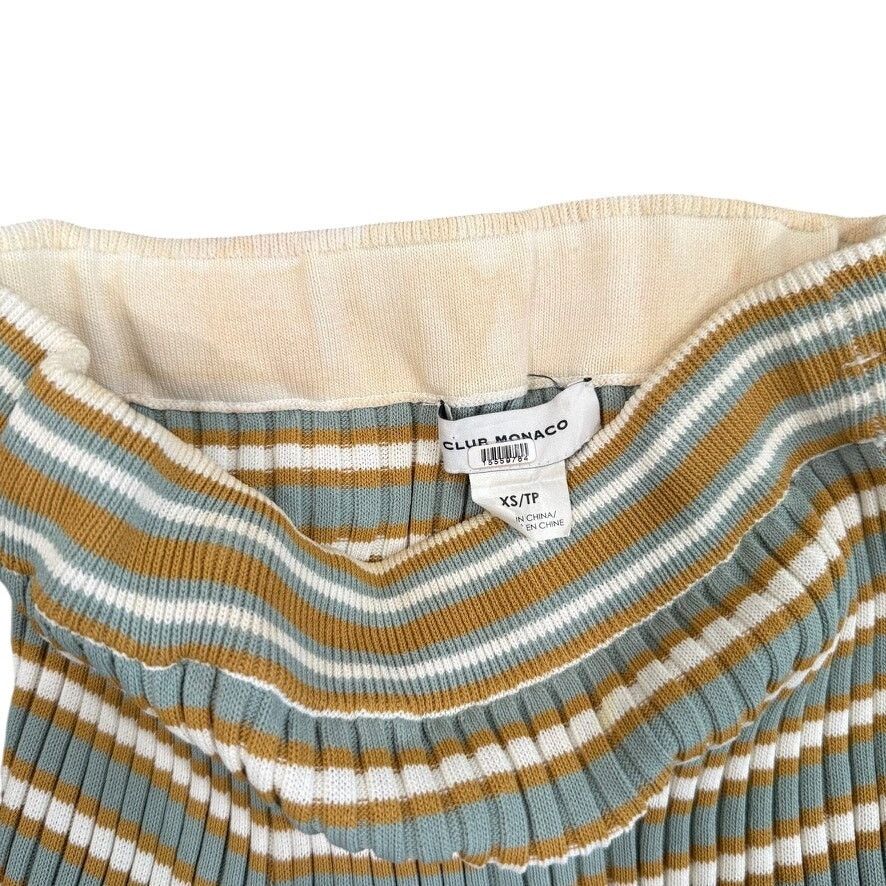 Club Monaco Club Monaco Striped Ribbed Skirt in Blue/Yellow, Size XS Size 25" / US 0 / IT 36 - 6 Thumbnail