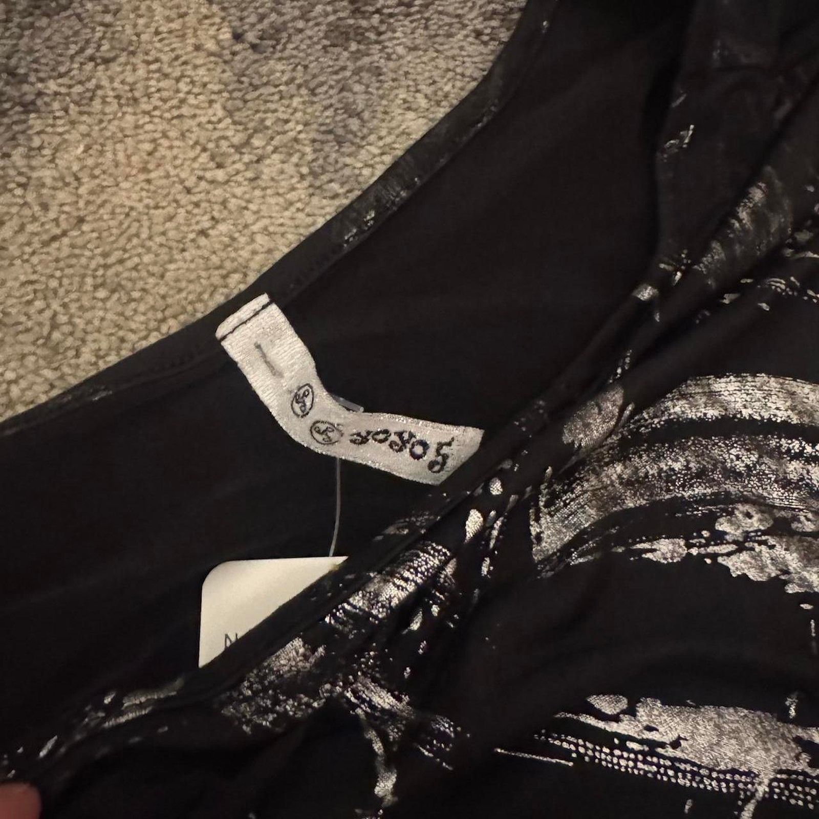 Other Black one shoulder black and silver top Size S / US 4 / IT 40 - 5 Thumbnail