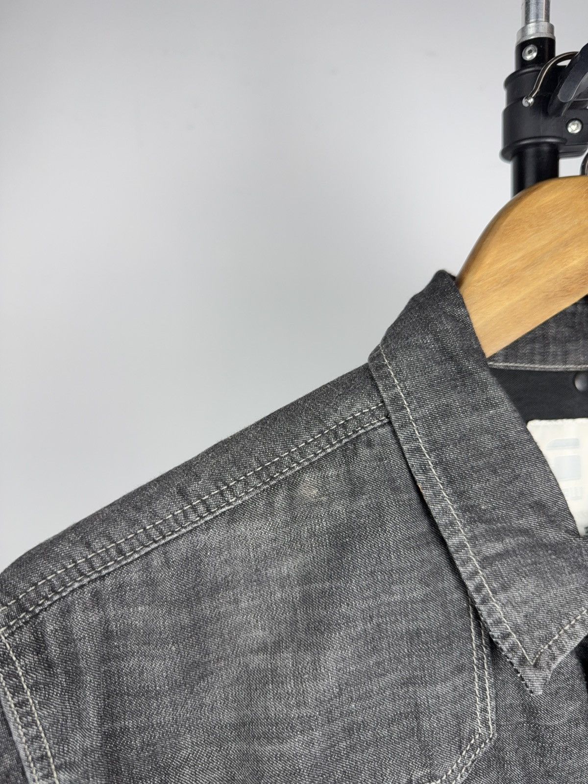 G-Star 00s Y2K G-Star RAW Denim Western Shirt Snap Button Grey Size US L / EU 52-54 / 3 - 8 Thumbnail