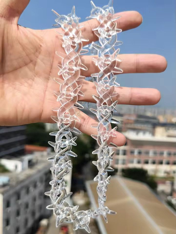 Japanese Brand ⛓️ New Clear Acrylic Torn Chain Link Necklace Size ONE SIZE - 4 Thumbnail