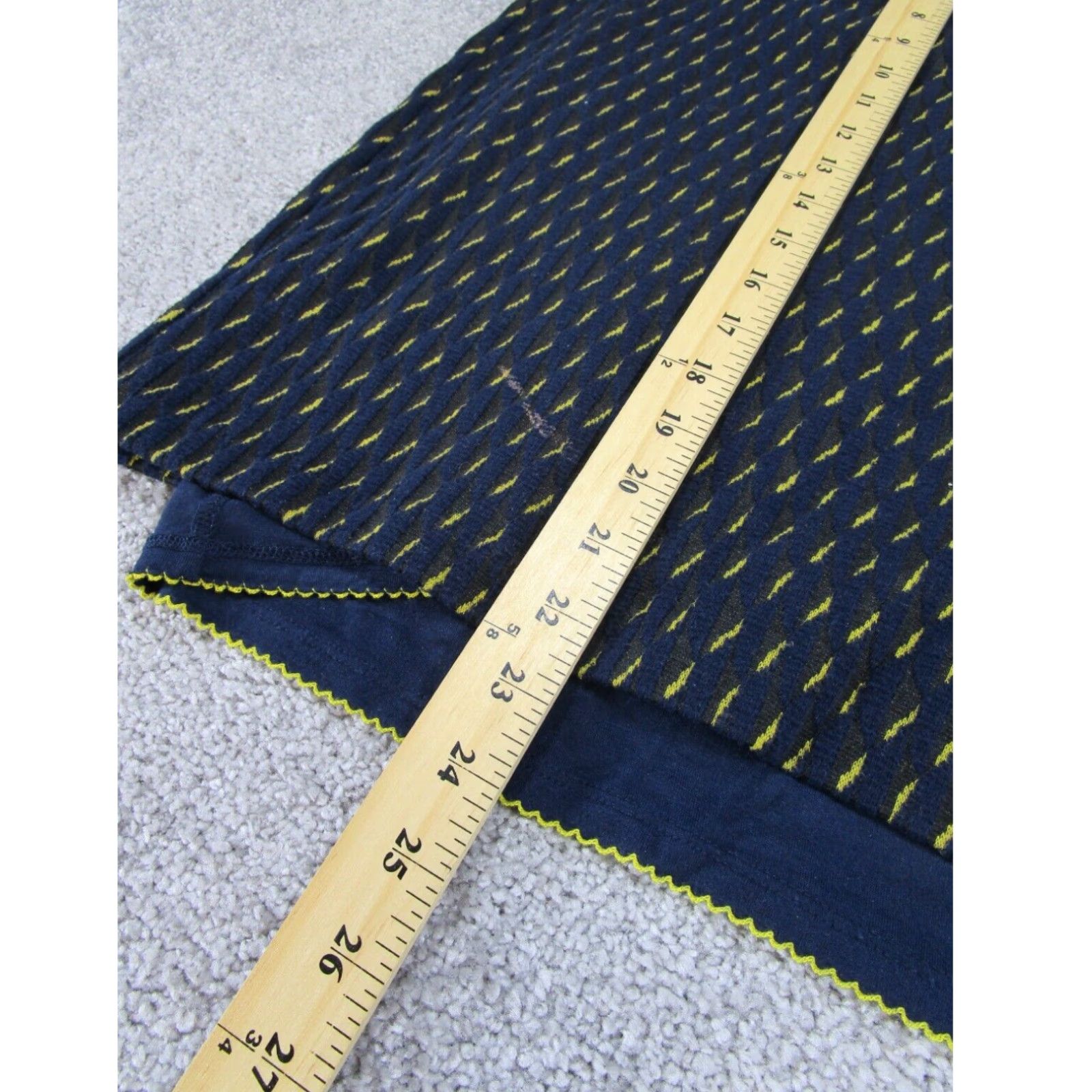 Anthropologie Maeve By Anthropologie Womens Skirt Navy Blue Yellow 14 Straight Size 36" / US 14 / IT 50 - 3 Thumbnail