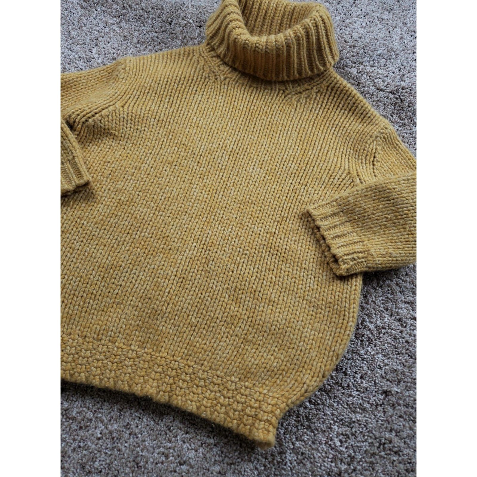 J.Crew J.Crew Sweater Womens Petite Small Turtleneck Lambswool Angora Knit Mustard Size S / US 4 / IT 40 - 2 Thumbnail