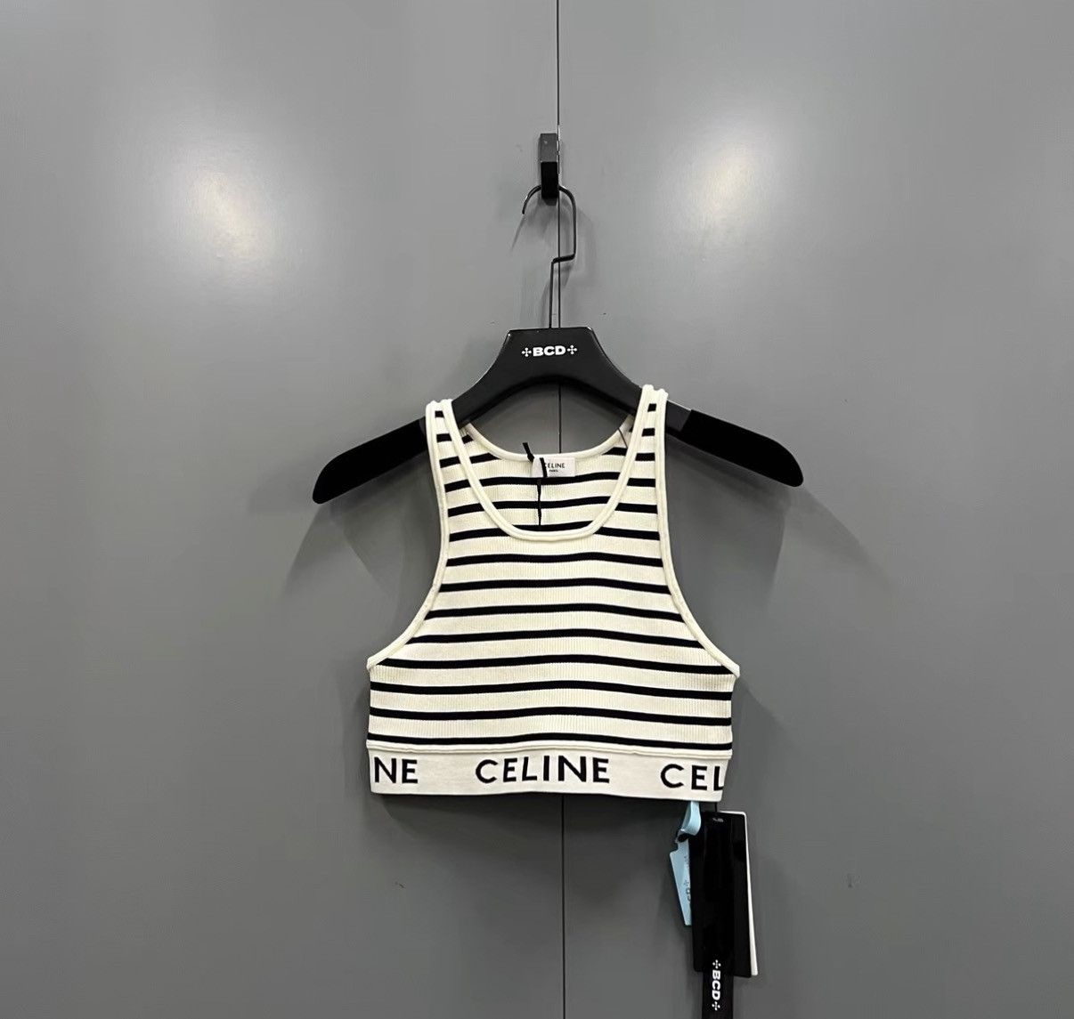 Celine Celine Striped Logo Tank Top J41 Size US L / EU 52-54 / 3 - 1 Thumbnail