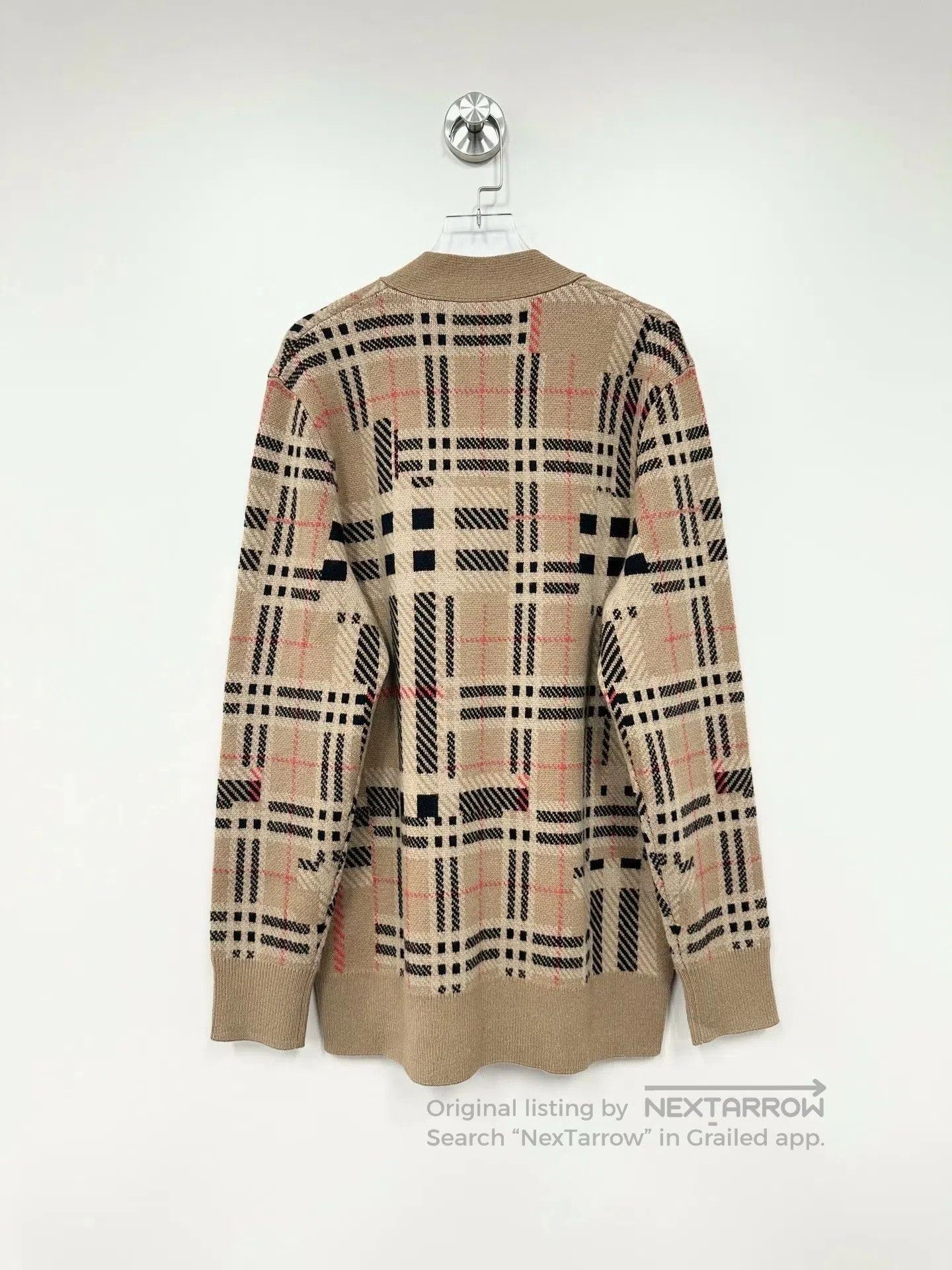 Burberry Burberry Vintage Beige Plaid Cashmere Cardigan Jacket| Size XS / US 0-2 / IT 36-38 - 2 Thumbnail
