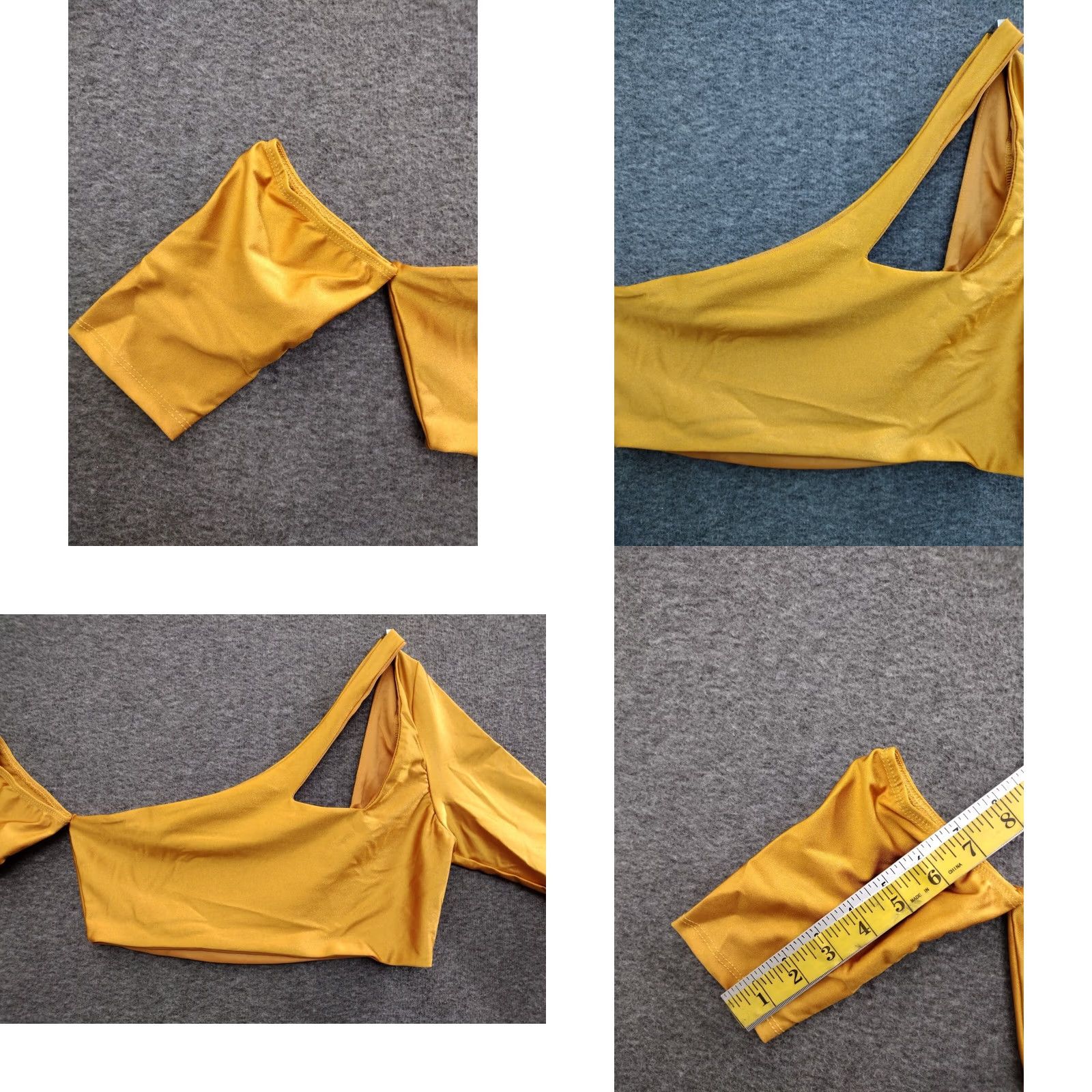 Soffe Codigo Crop Top Women's S Off Yellow One Shoulder Cut Out Top Size S / US 4 / IT 40 - 8 Thumbnail