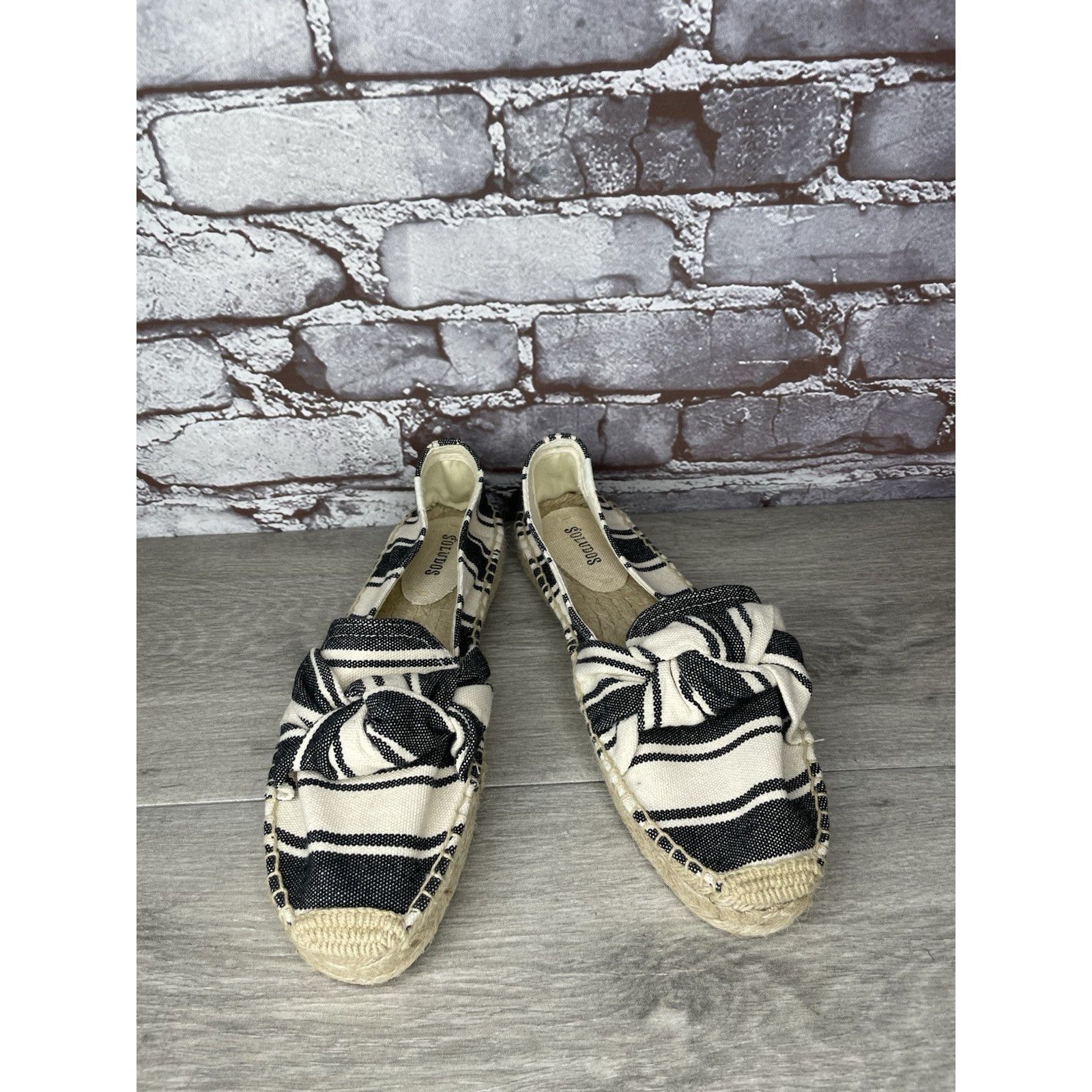 Soludos Soludos Striped Espadrille Bow Blue Cream Nautical Shoes Wom Size US 9 / IT 39 - 13 Thumbnail