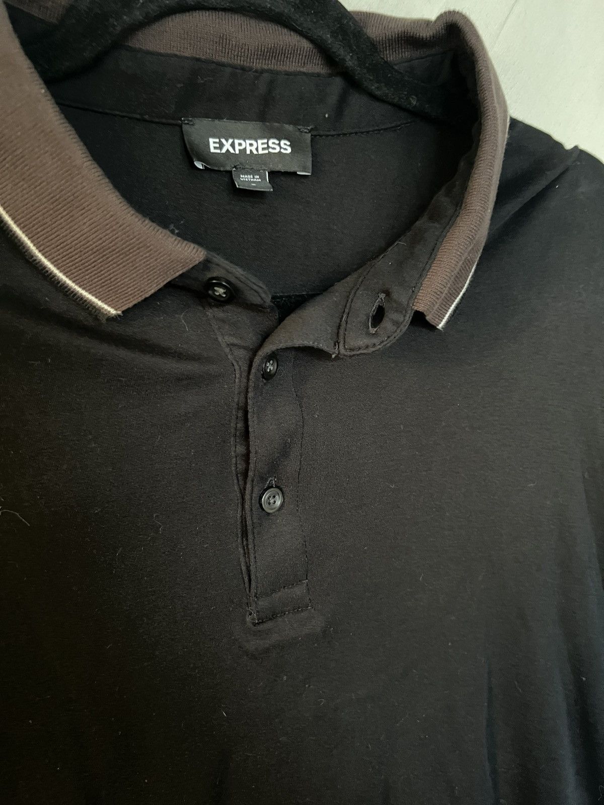 Express Express Men Stripe Tipped Collar Polo Size US L / EU 52-54 / 3 - 2 Thumbnail