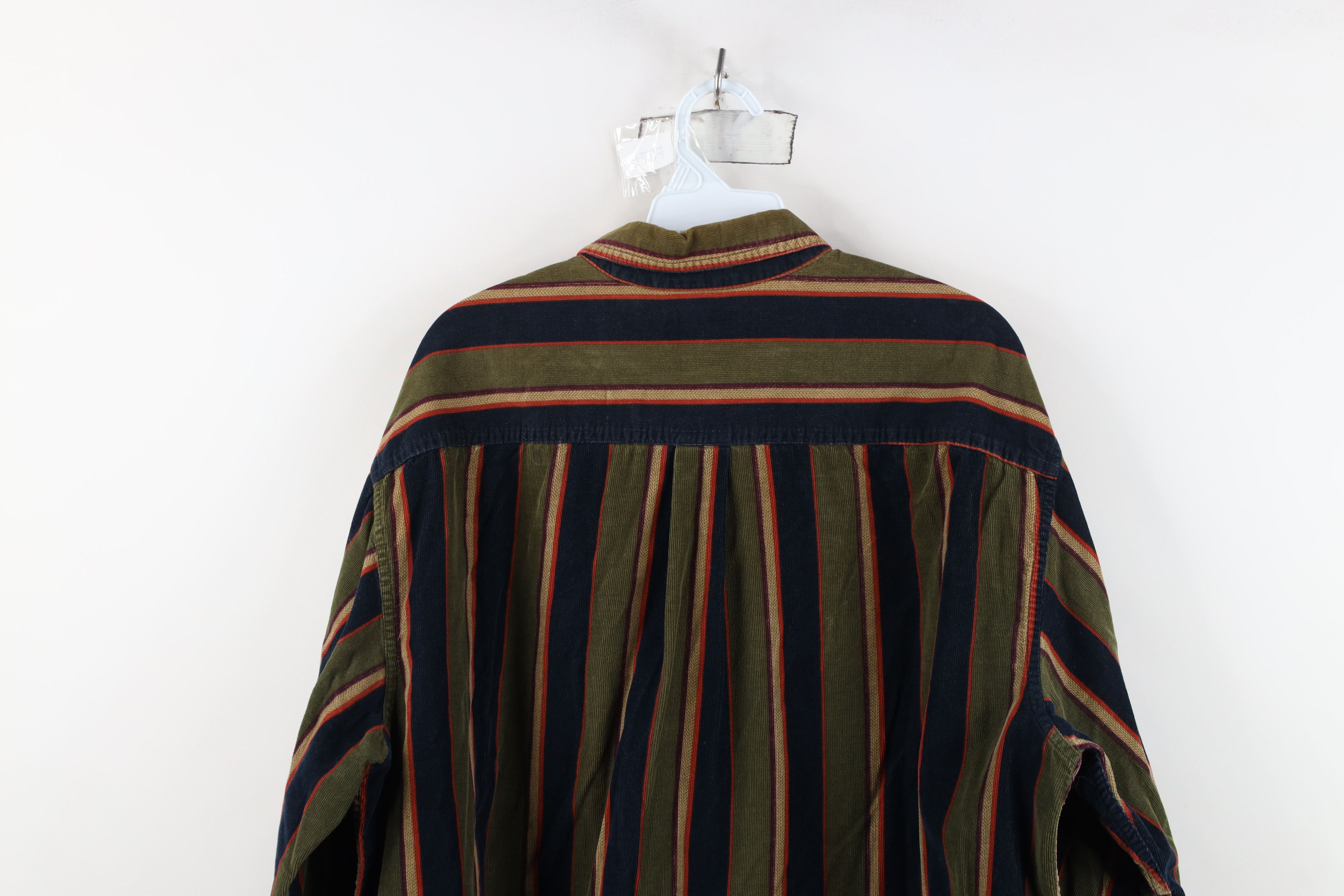 Vintage Vintage 90s Streetwear Striped Corduroy Button Down Shirt Size US L / EU 52-54 / 3 - 11 Thumbnail