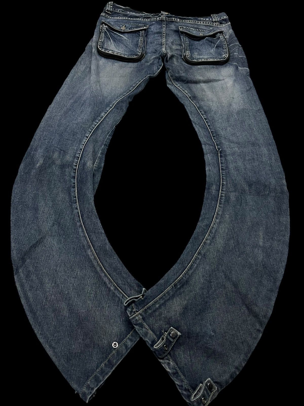If Six Was Nine × PPFM × Seditionaries 🌈Insane Pocket PPFM Curved Multipocket Punk Jean Size US 35 - 2 Thumbnail