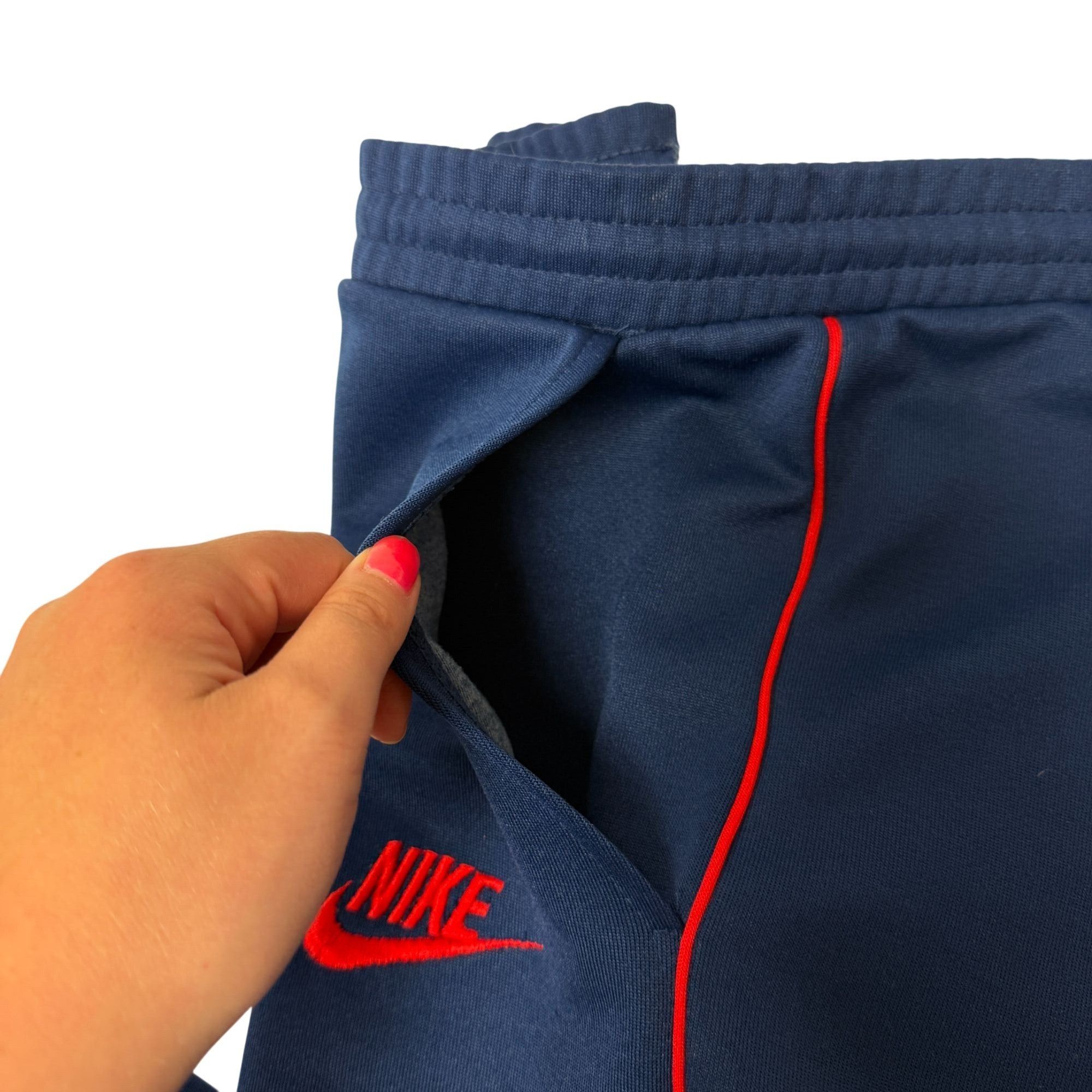 Nike 70 80's NIKE Blue Tag Joggers LOGO Red Stripe Athletic Pants Size US 38 / EU 54 - 5 Thumbnail