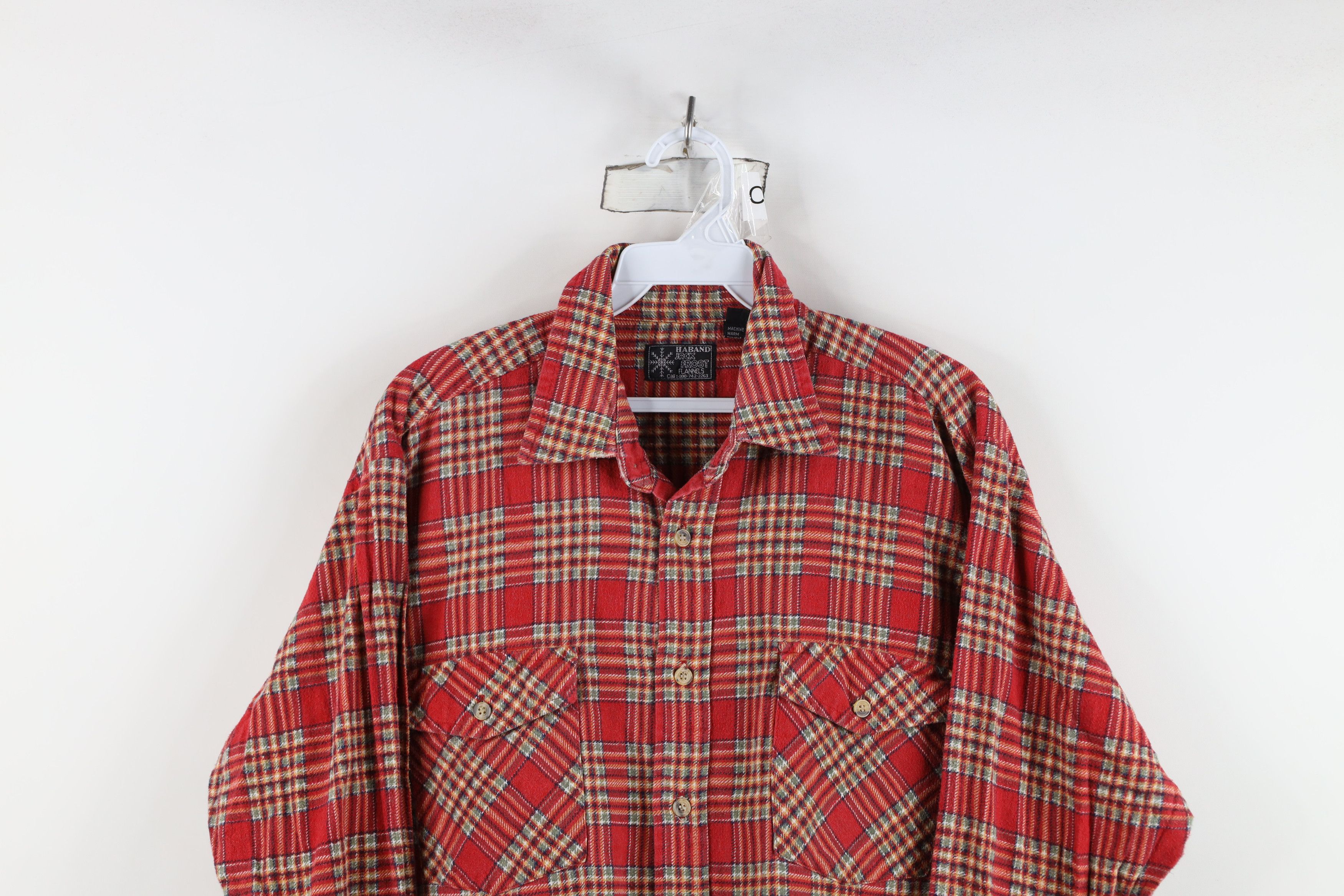 Vintage Vintage 90s Streetwear Pocket Flannel Button Shirt Plaid Size US M / EU 48-50 / 2 - 2 Thumbnail