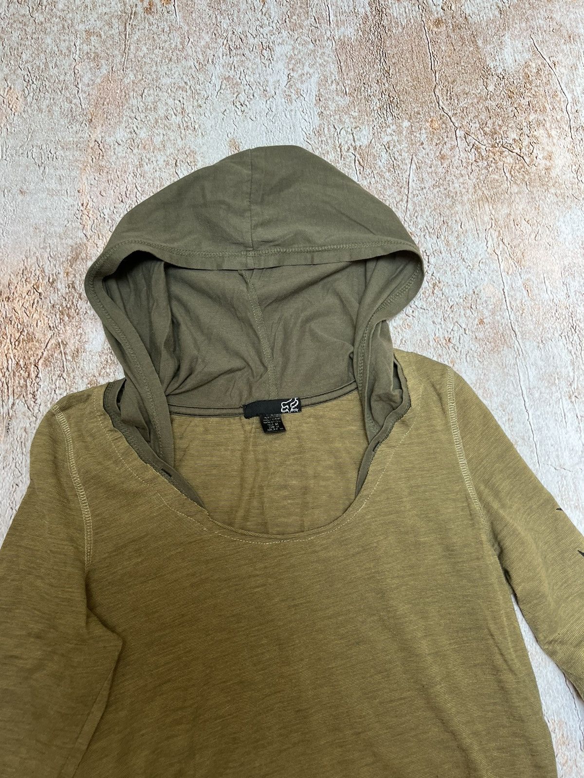 Japanese Brand Fox Racing vintage khaki hoodie Size S / US 4 / IT 40 - 4 Thumbnail
