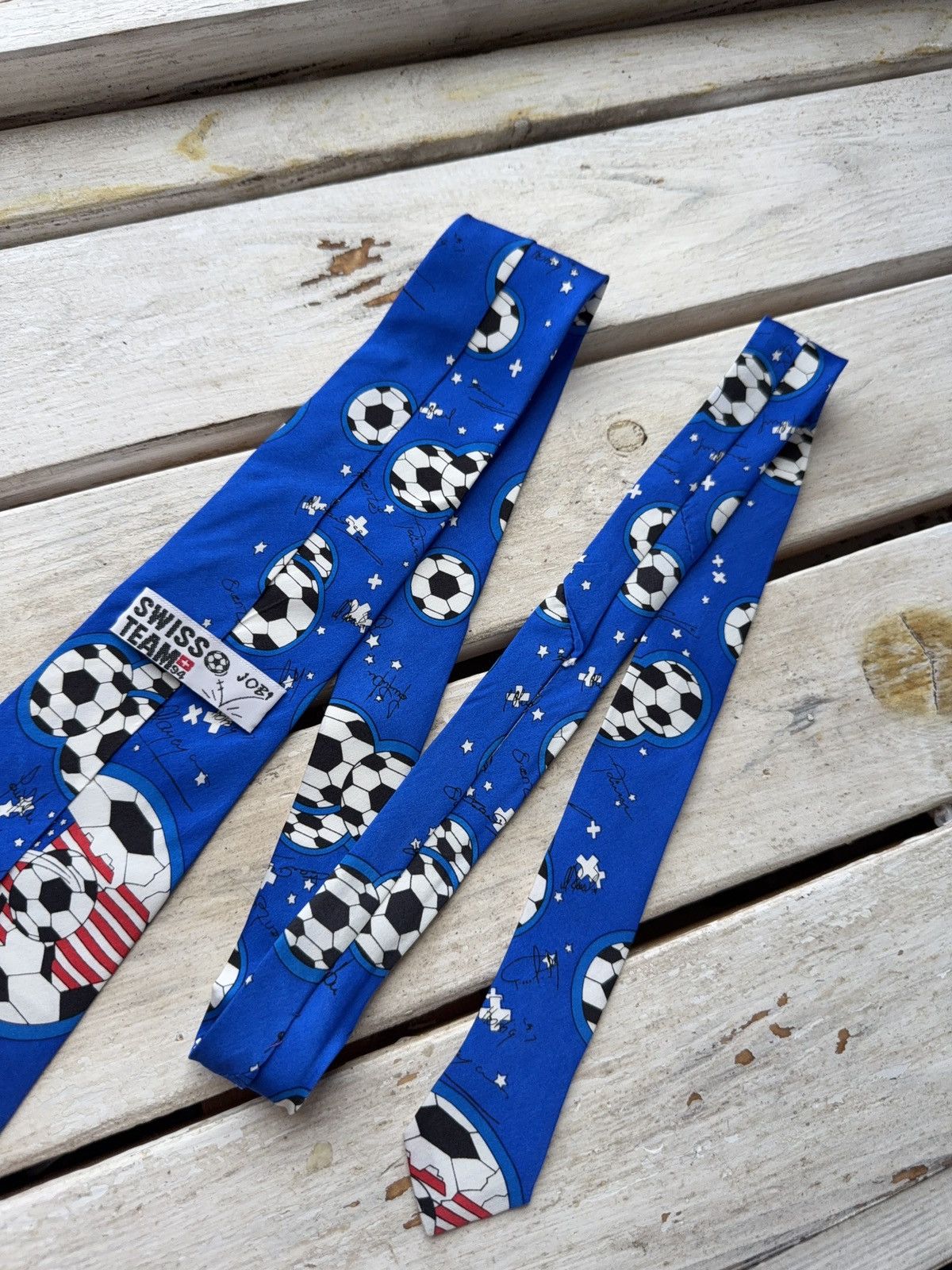 UEFA × Vintage Vintage Swiss Team World Cup 1994 Tie Soccer Autograph Print Size ONE SIZE - 6 Thumbnail