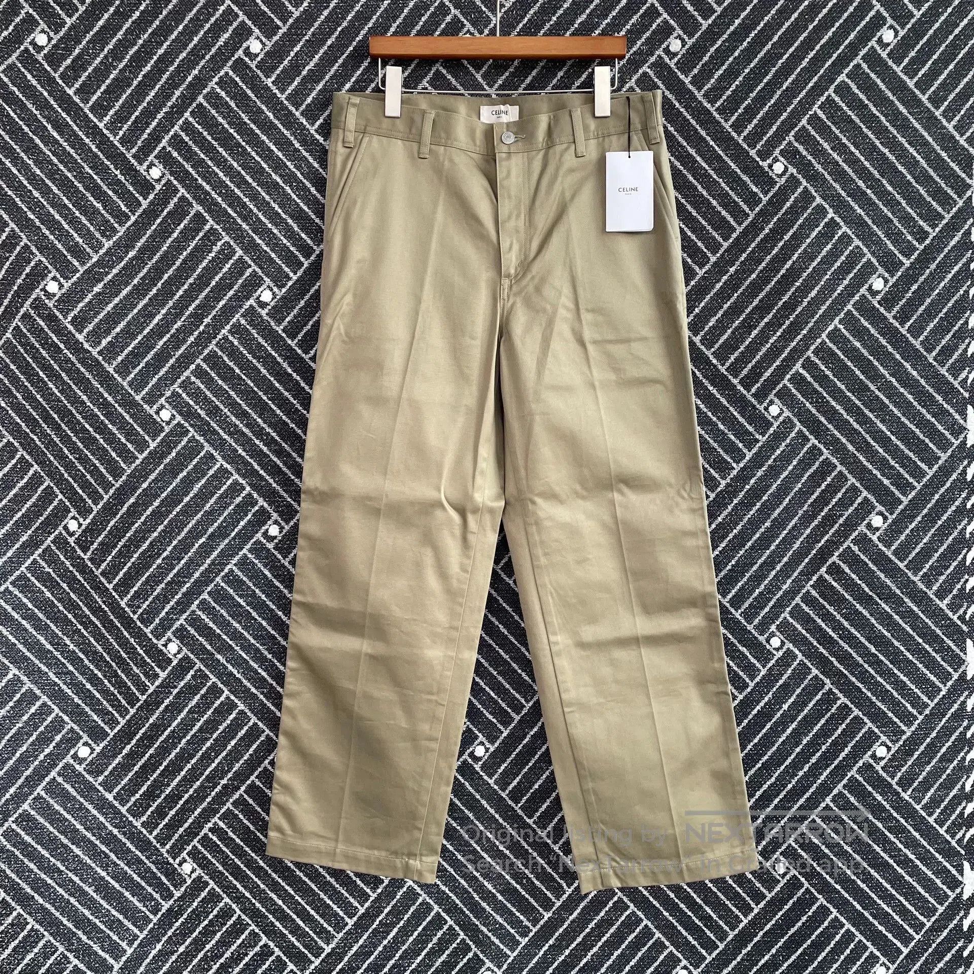 Celine Celine Khaki Straight-Leg Suit Pants. Size US 32 / EU 48 - 1 Thumbnail