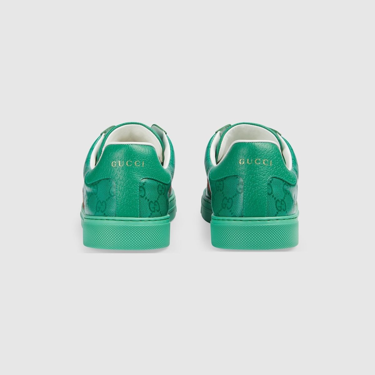 Gucci o1loc1c0625 Men's Ace GG Crystal Canvas Sneakers in Green Size US 9.5 / EU 42-43 - 4 Thumbnail