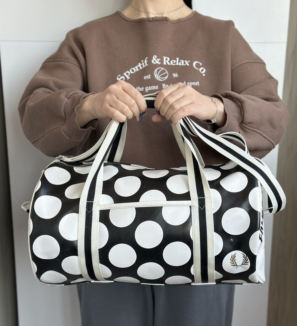 Fred Perry Fred Perry Duffle Bag Polka Dot Gym Travel Shoulder Bag Size ONE SIZE - 3 Thumbnail