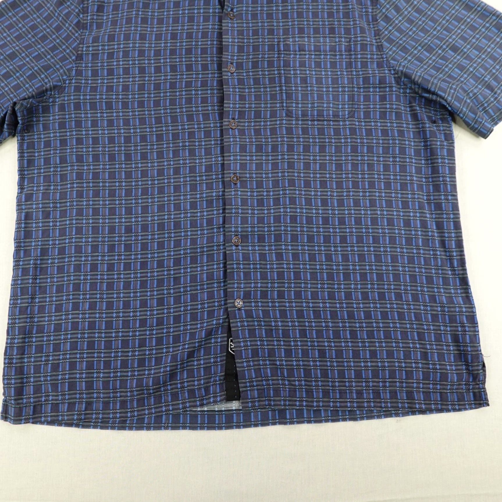 Nat Nast VINTAGE Nat Nast Men’s Shirt XL Blue Plaid Silk Short Sleeve Collared Button-Up Beach Outdoor Size US XL / EU 56 / 4 - 4 Thumbnail