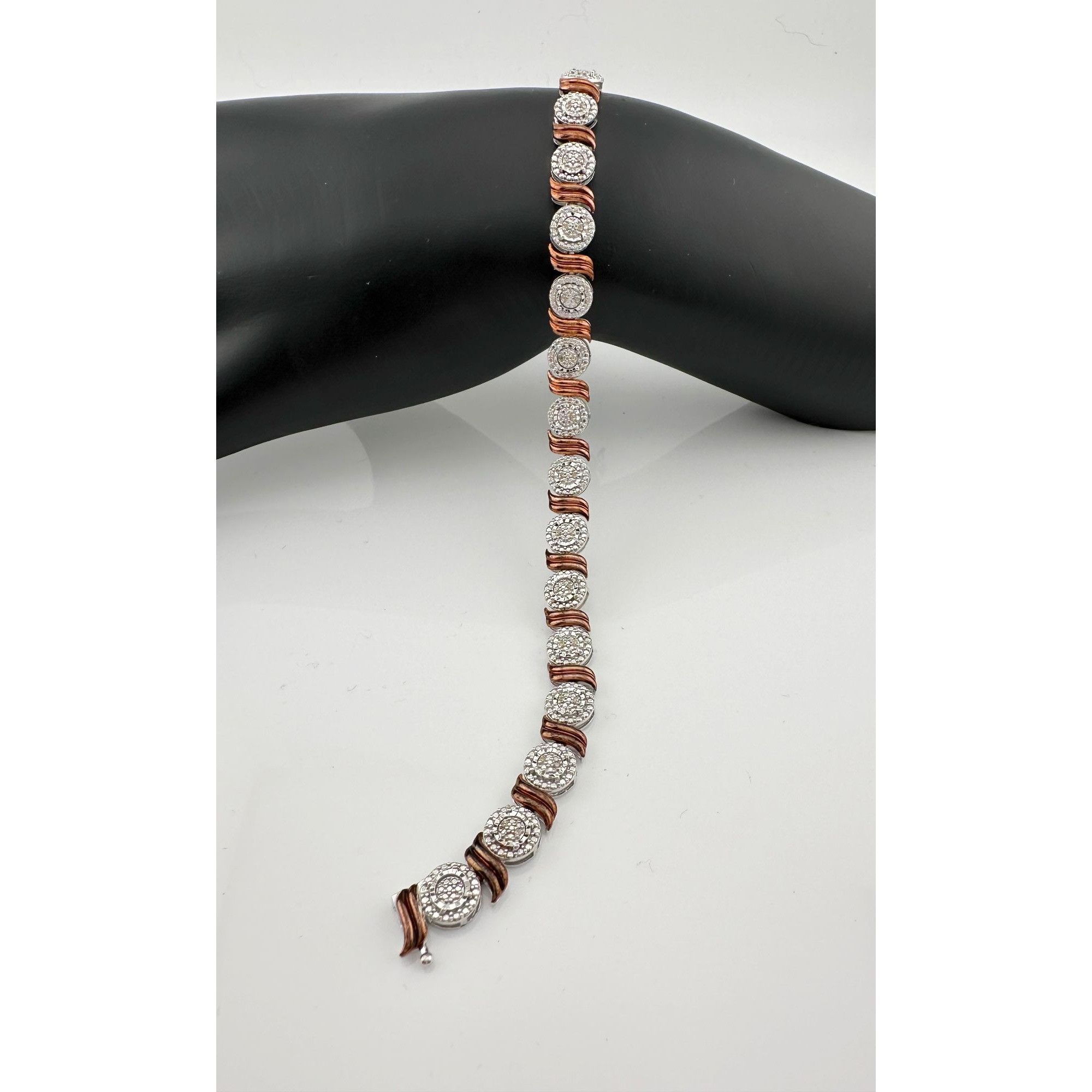 Other Beautiful Rose Gold Overlaying Sterling Diamond Bracelet Size ONE SIZE - 1 Thumbnail