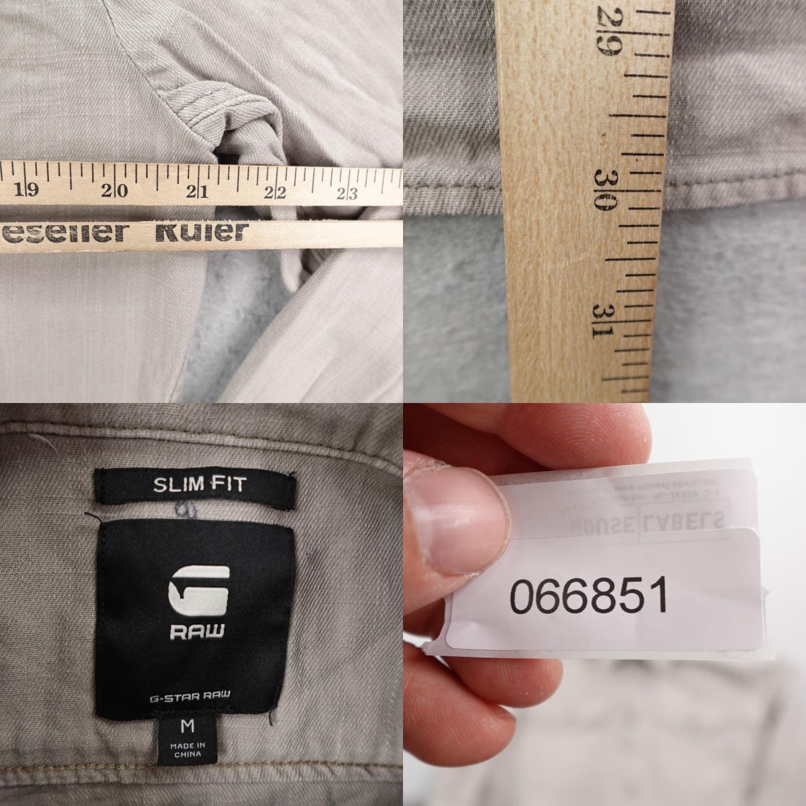 Vintage G Star Raw Shirt Mens Medium Beige Marine Slim Fit Long Sleeve Canvas Button Up Size US M / EU 48-50 / 2 - 8 Thumbnail