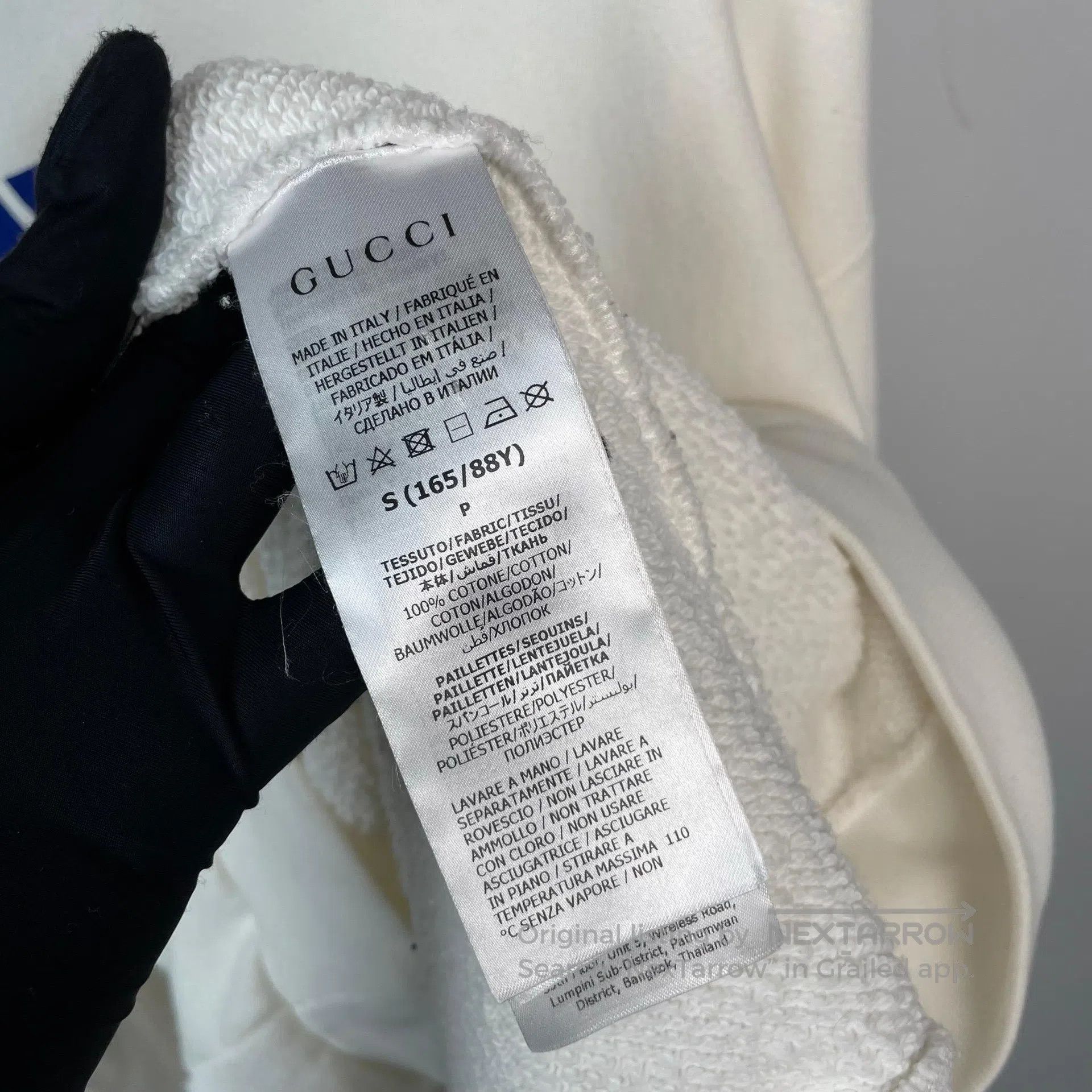 Gucci Guicci White Logo Letter Printed Cotton Crew Neck Long Sle Size US S / EU 44-46 / 1 - 6 Thumbnail