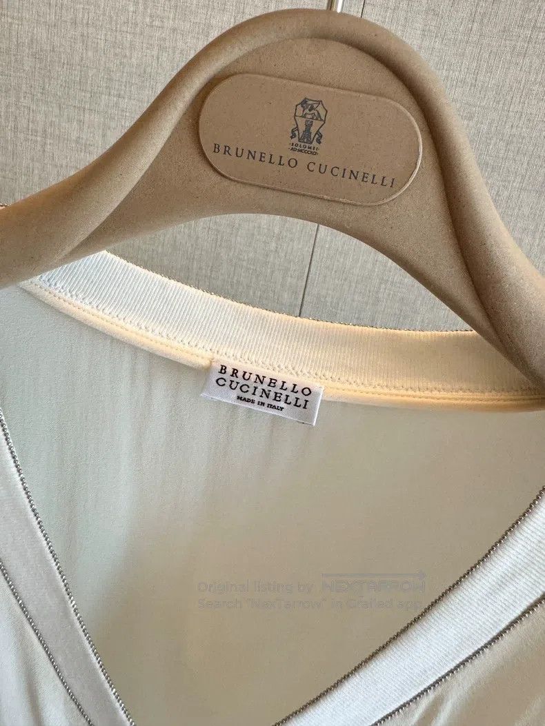 Brunello Cucinelli Brunello Cucinelli Silk Long Sleeve Beaded Top Size L / US 10 / IT 46 - 4 Thumbnail