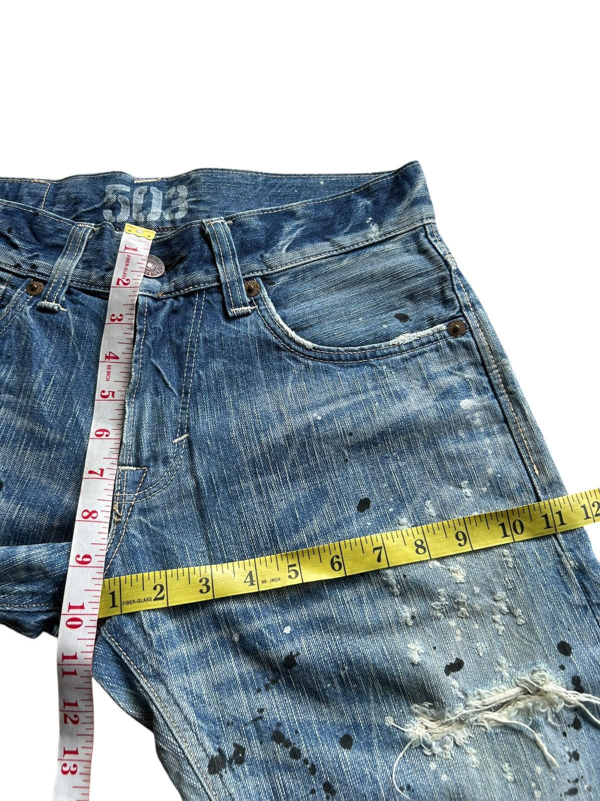 Japanese Brand × Kapital × Vintage Edwin Blue Trip Rusty Faded Distressed Denim Jeans Size US 32 / EU 48 - 13 Thumbnail