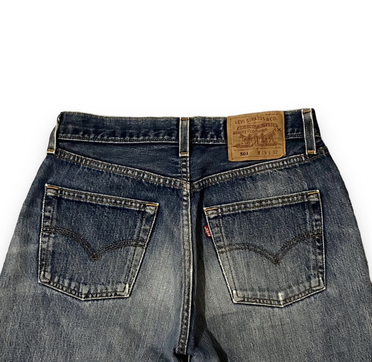 Levi's Levis 501 555 Distressed Light Washed Honeycomb Button Fly Size US 28 / EU 44 - 14 Thumbnail