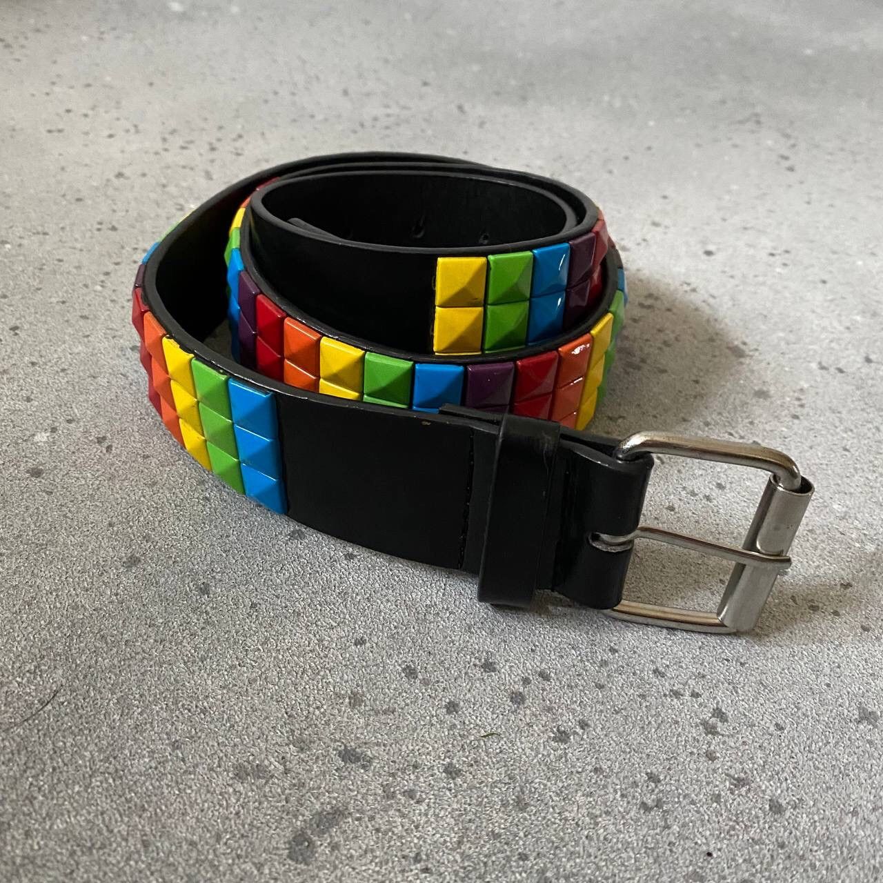 Hysteric Glamour × Japanese Brand × Vintage 3 Raw Pyramid BB Simon Style Faux Leather Belt Size ONE SIZE - 3 Thumbnail