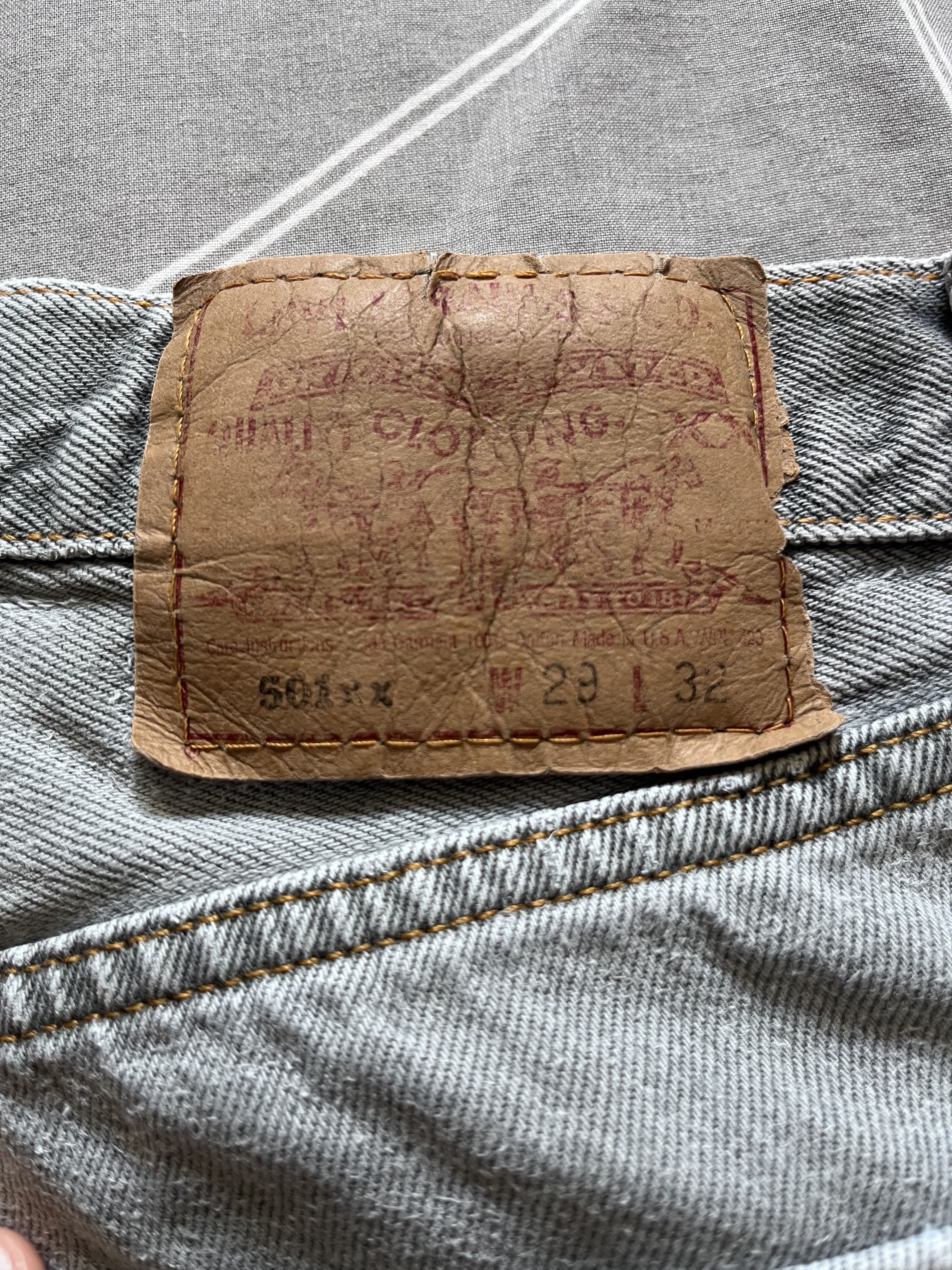 Levi's Levi’s 501XX Men’s Jeans W29 L32 – USA 1999 – Gray – Vintage Size US 29 - 3 Thumbnail