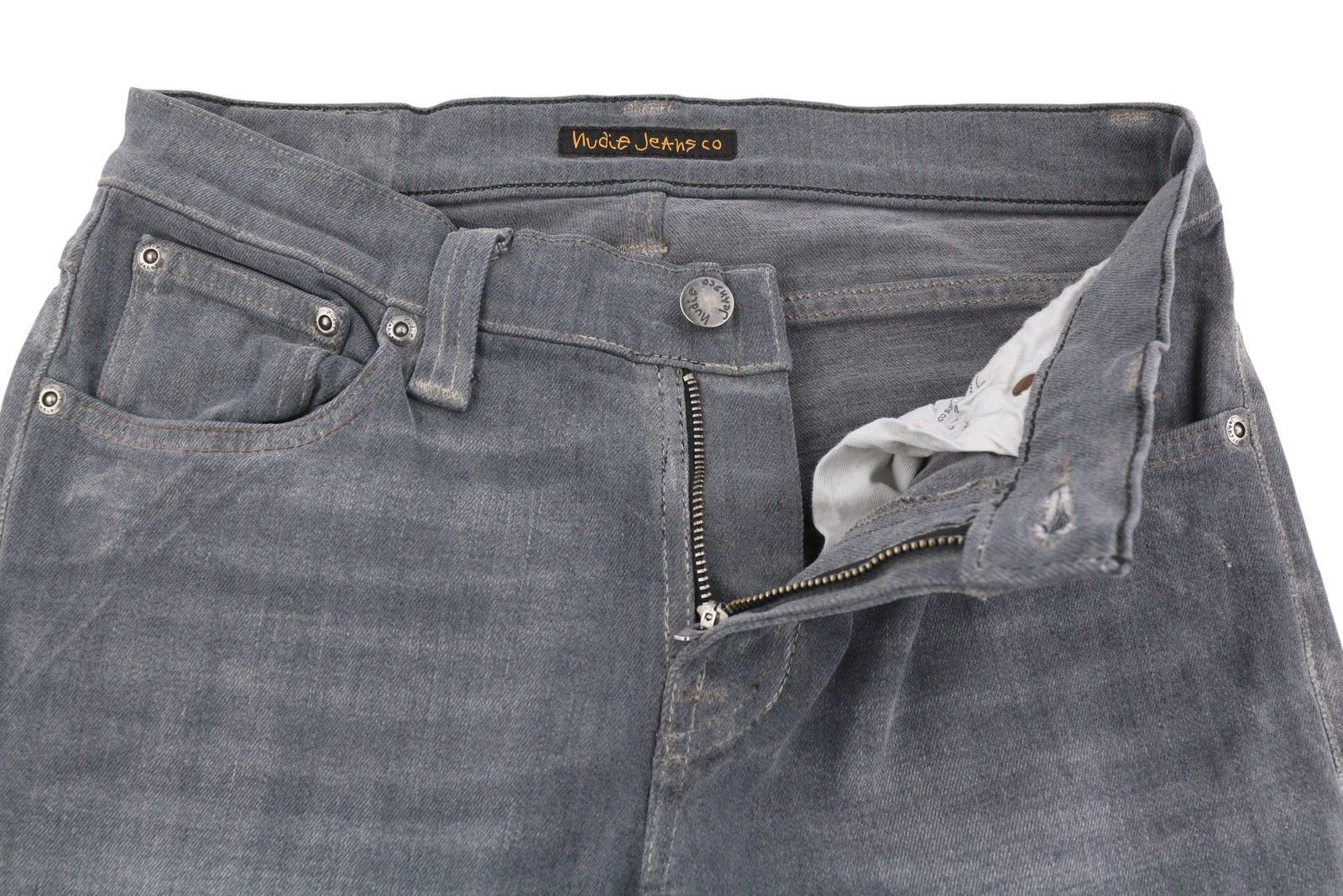 Nudie Jeans W28/L32 Grey Faded Organic Skinny Jeans 87256 Size US 28 / EU 44 - 4 Thumbnail