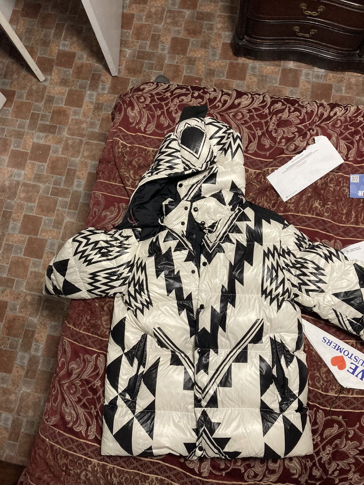 Moncler Hordelyme Reversible Printed Shell Hooded Down Jacket Size US XXL / EU 58 / 5 - 3 Thumbnail