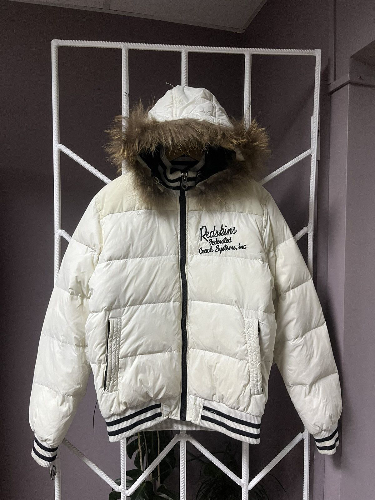 NFL Vintage Redskins Down Puffer Jacket with Fur Size US M / EU 48-50 / 2 - 1 Thumbnail