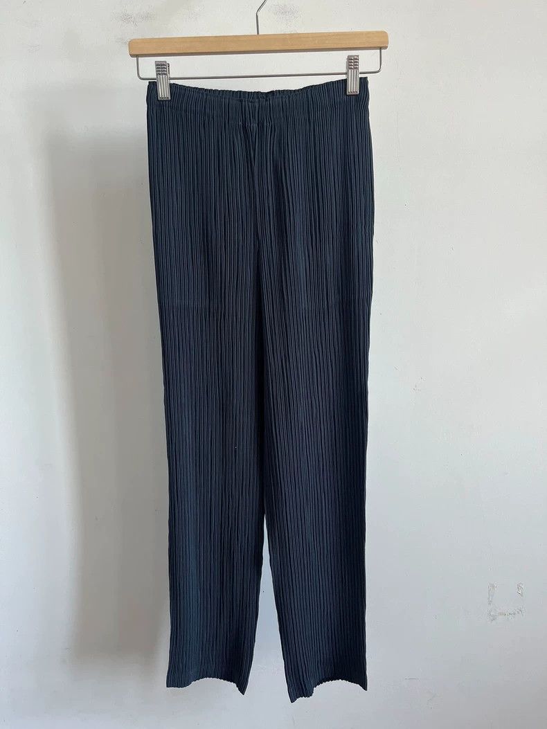 Issey Miyake Issey Miyake size:1 Black toothpick pleated trousers Size 22" - 1 Thumbnail