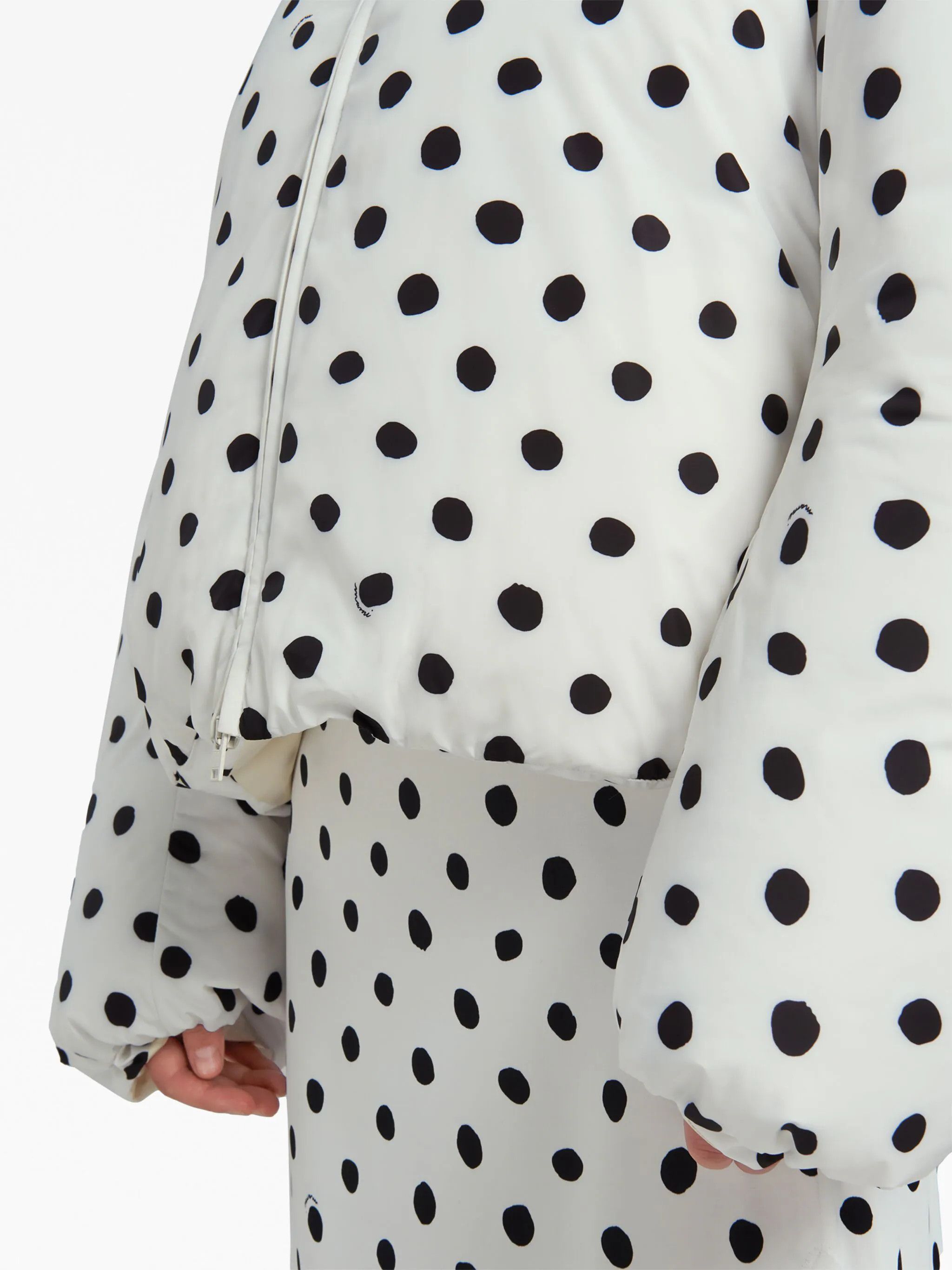 Marni o1w1db10824 Polka Dots Puffer Jacket in White Black Size S / US 4 / IT 40 - 5 Thumbnail
