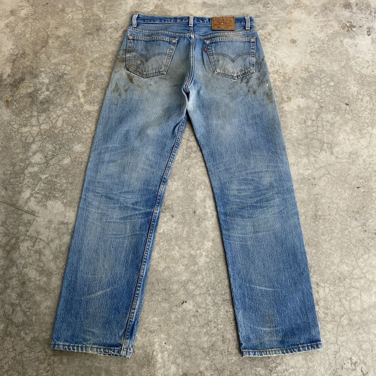 Levi's Vintage 90’s Levis 501 Faded Blue Distressed Painter Jeans Size US 33 - 6 Thumbnail