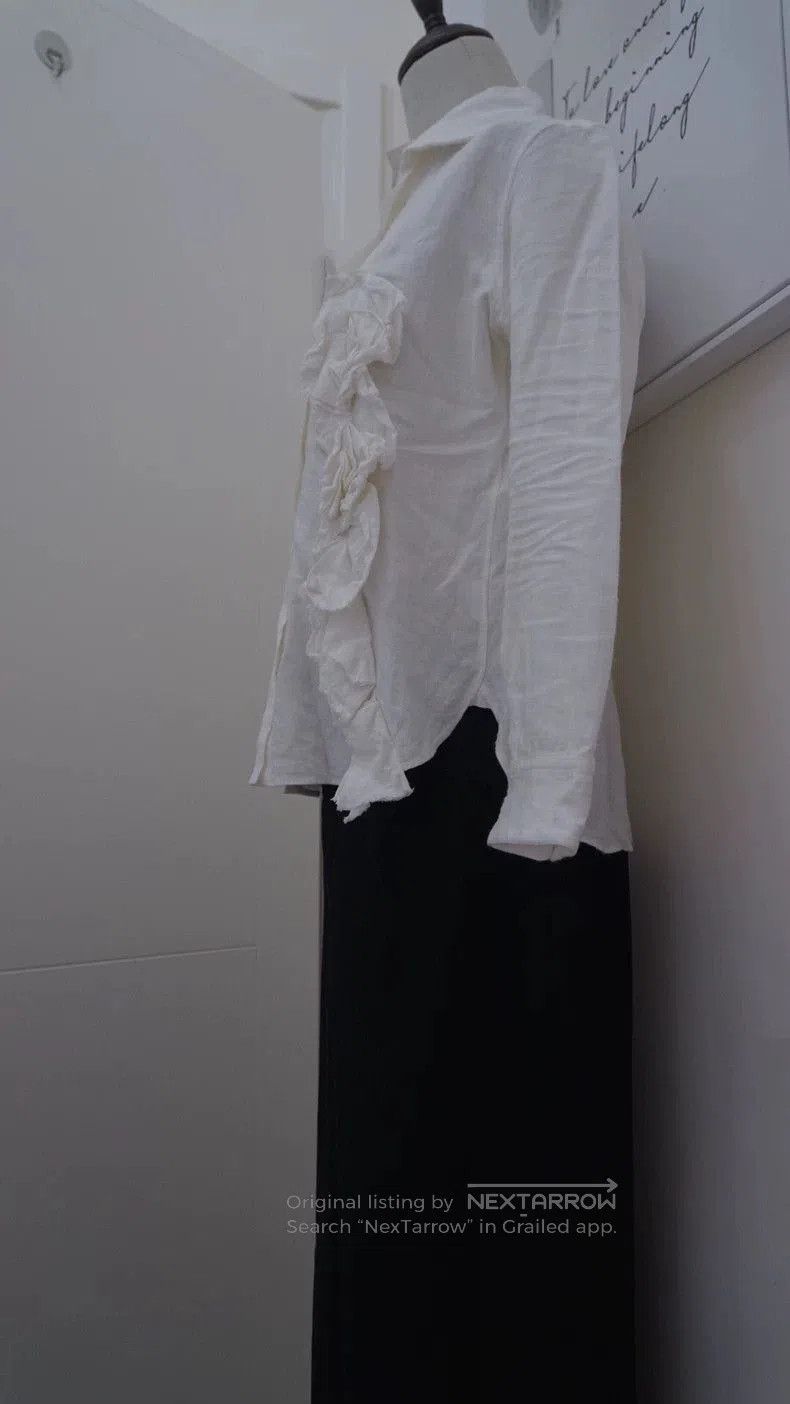 Yohji Yamamoto Yohji Yamamoto Y'S White Floral Shirt Size US M / EU 48-50 / 2 - 5 Thumbnail