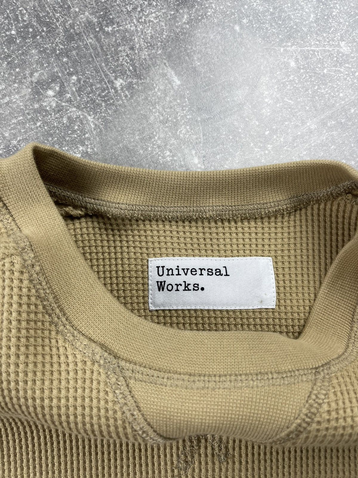 Universal Works Universal Works Waffle Crewneck Sweatshirt Sand Beige Size US L / EU 52-54 / 3 - 8 Thumbnail