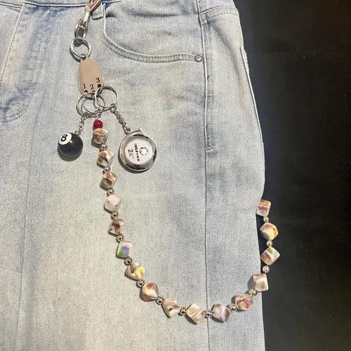 Japanese Brand Punk Style Jeans Trousers 2Color Wide Square Beads Size ONE SIZE - 6 Thumbnail