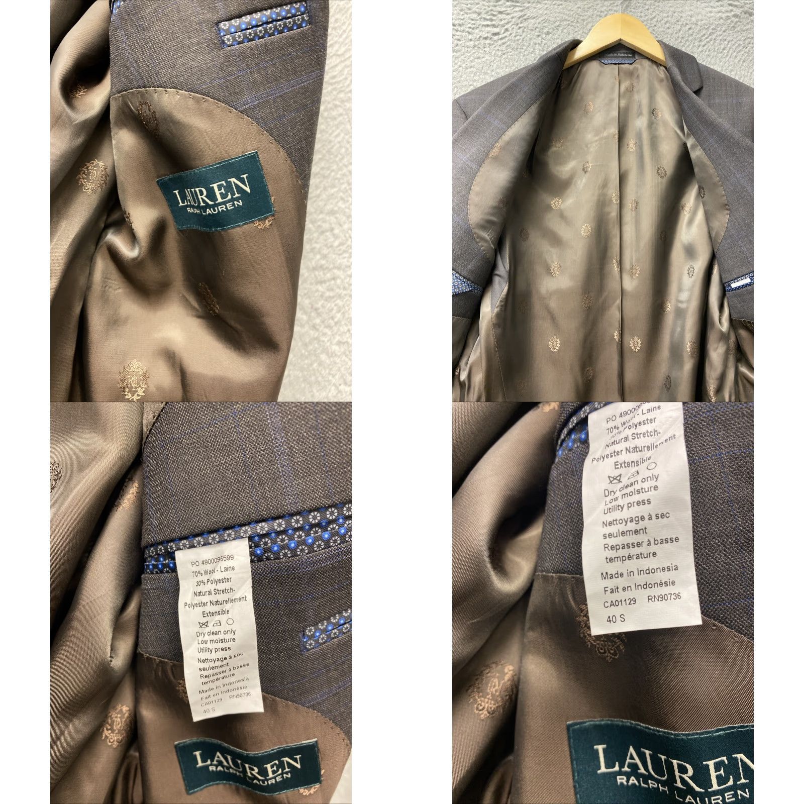Ralph Lauren Ralph Lauren Blazer Jacket Men 40S Brown Light Plaid Wool Blend Corduroy 0115 Sports Preppy Classic Golf Blazer Mens Size 40R - 9 Thumbnail