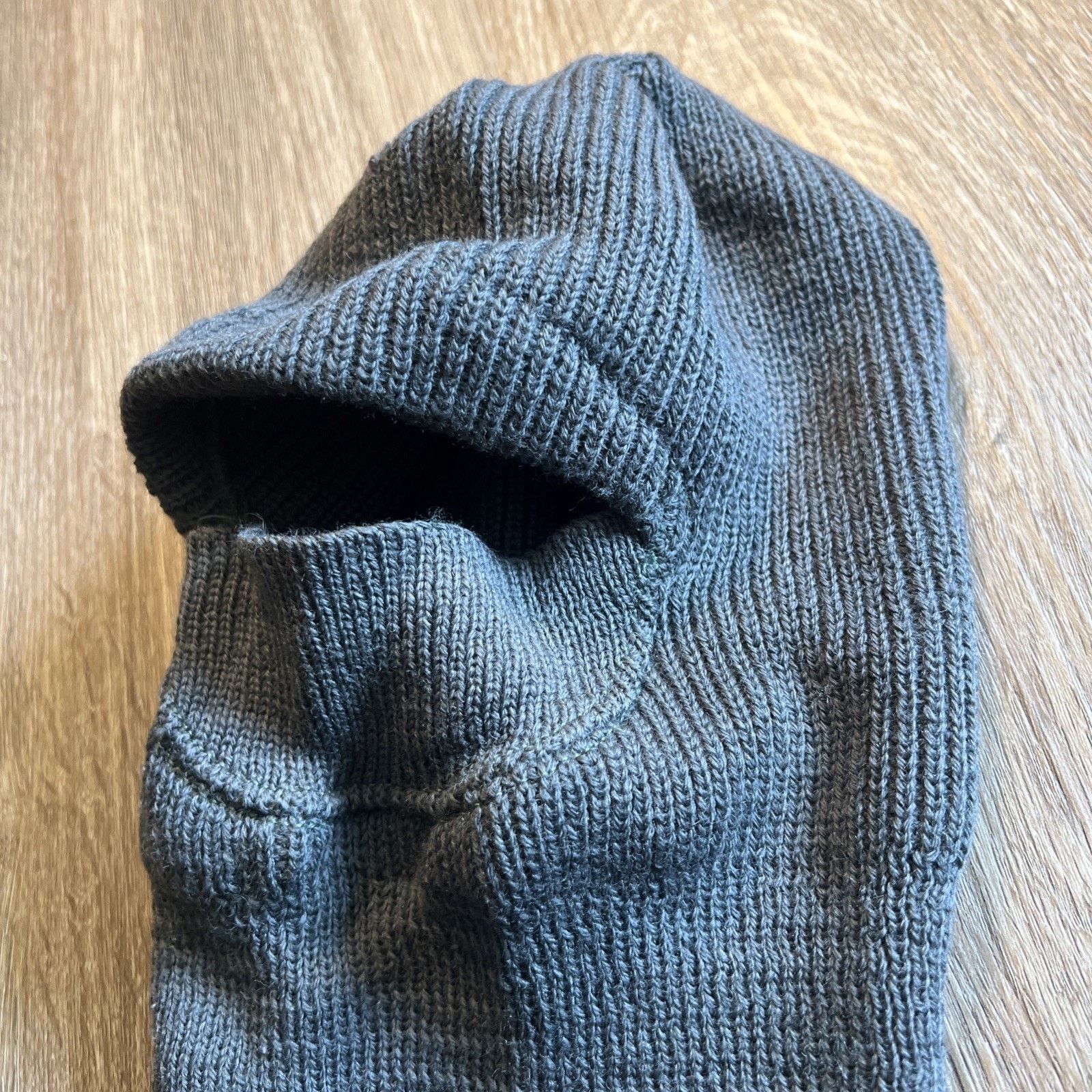 The Unbranded Brand Vintage 1983 US Gray Wool Balaclava Knit Hood Military Cap L Size ONE SIZE - 2 Thumbnail
