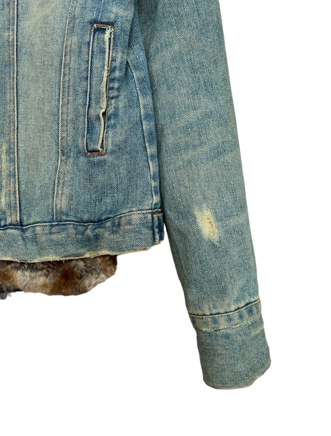 Japanese Brand Japanese Brand Fur Denim Jacket Distressed Denim Jacket S Size S / US 4 / IT 40 - 12 Thumbnail