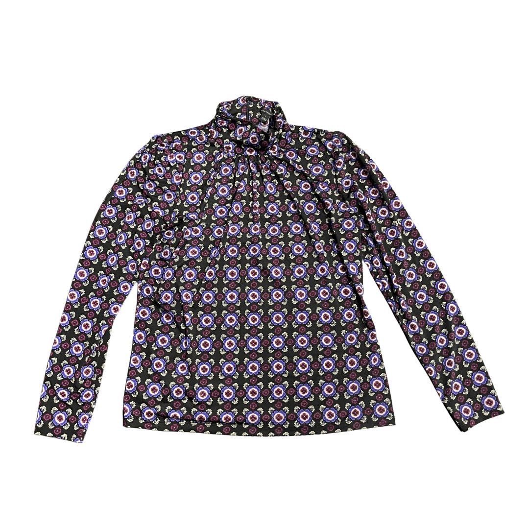 Ann Taylor Geometric Mosaic Print Long Sleeve Blouse Artsy Boho Retro Size S / US 4 / IT 40 - 1 Thumbnail