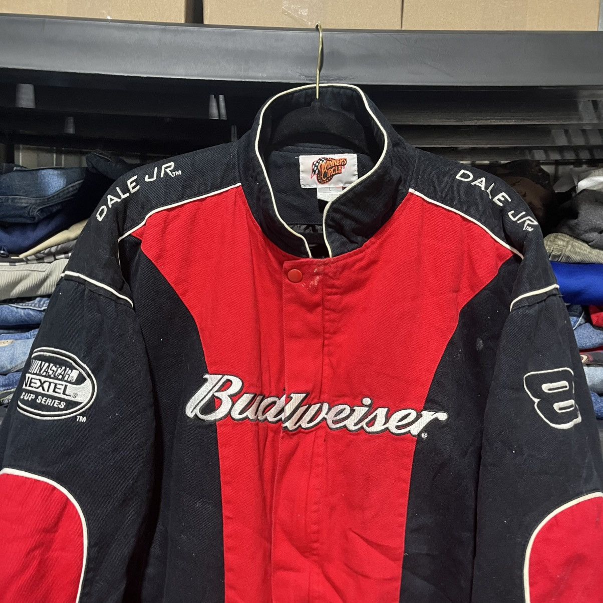 Winners Circle VINTAGE DALE EARNHARDT JR BUDWEISER NASCAR RACING JACKET Size US L / EU 52-54 / 3 - 4 Thumbnail